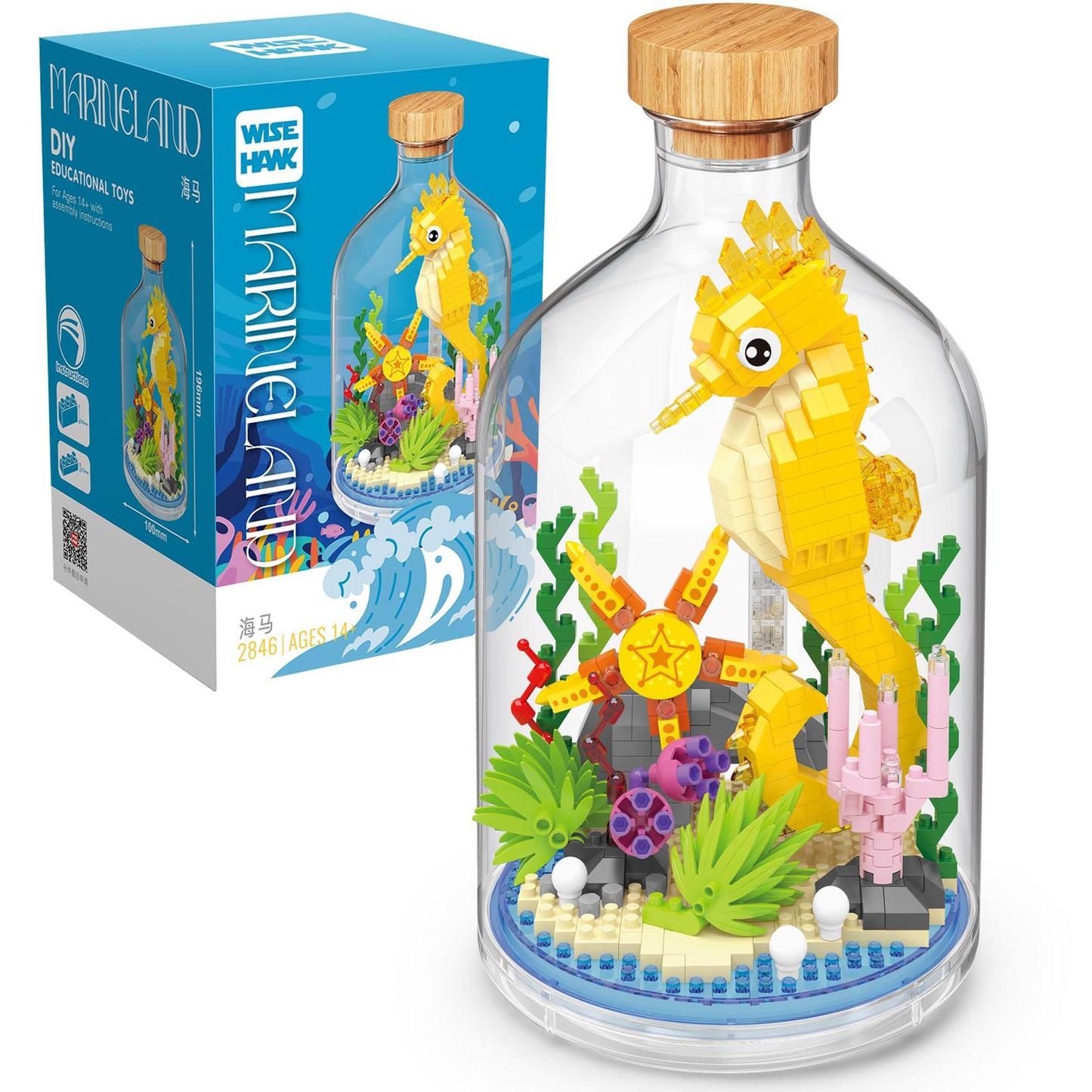 OLTLYUNH Seahorse Creative Fish Toy Building Set – Mini Animal Friends for Home Decor & Gifts
