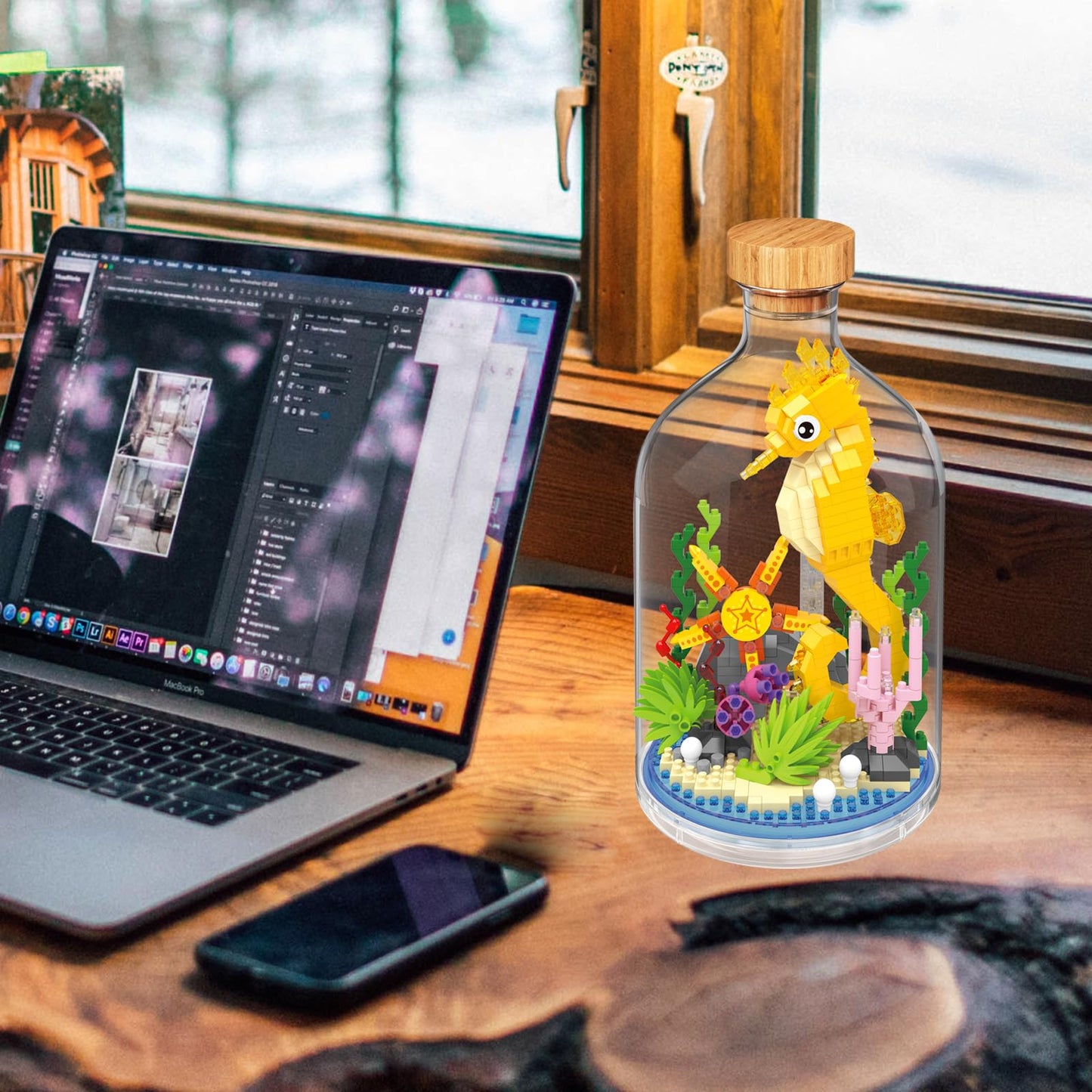 OLTLYUNH Seahorse Creative Fish Toy Building Set – Mini Animal Friends for Home Decor & Gifts