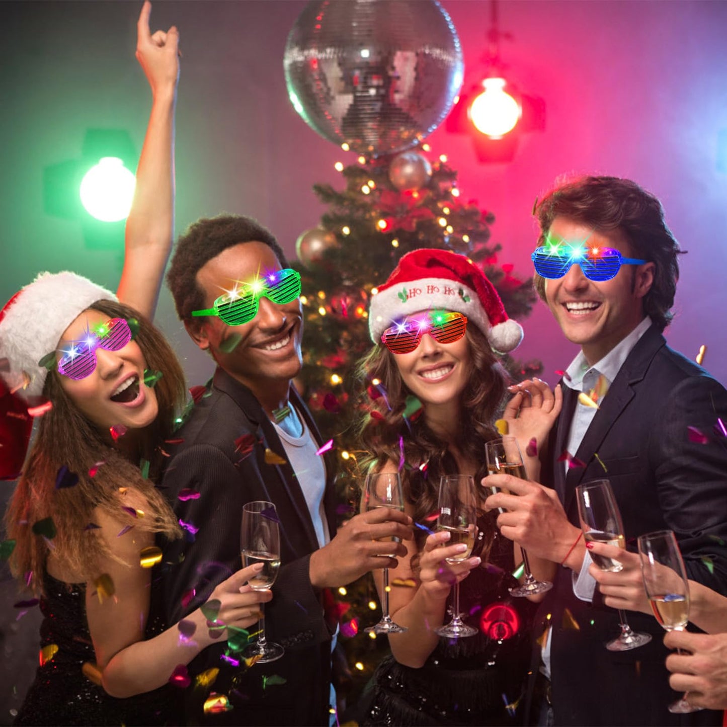 OLUPP 84 PCS LED Glasses – 5 Colors, 3 Light Modes, Glow-in-the-Dark Party Glasses