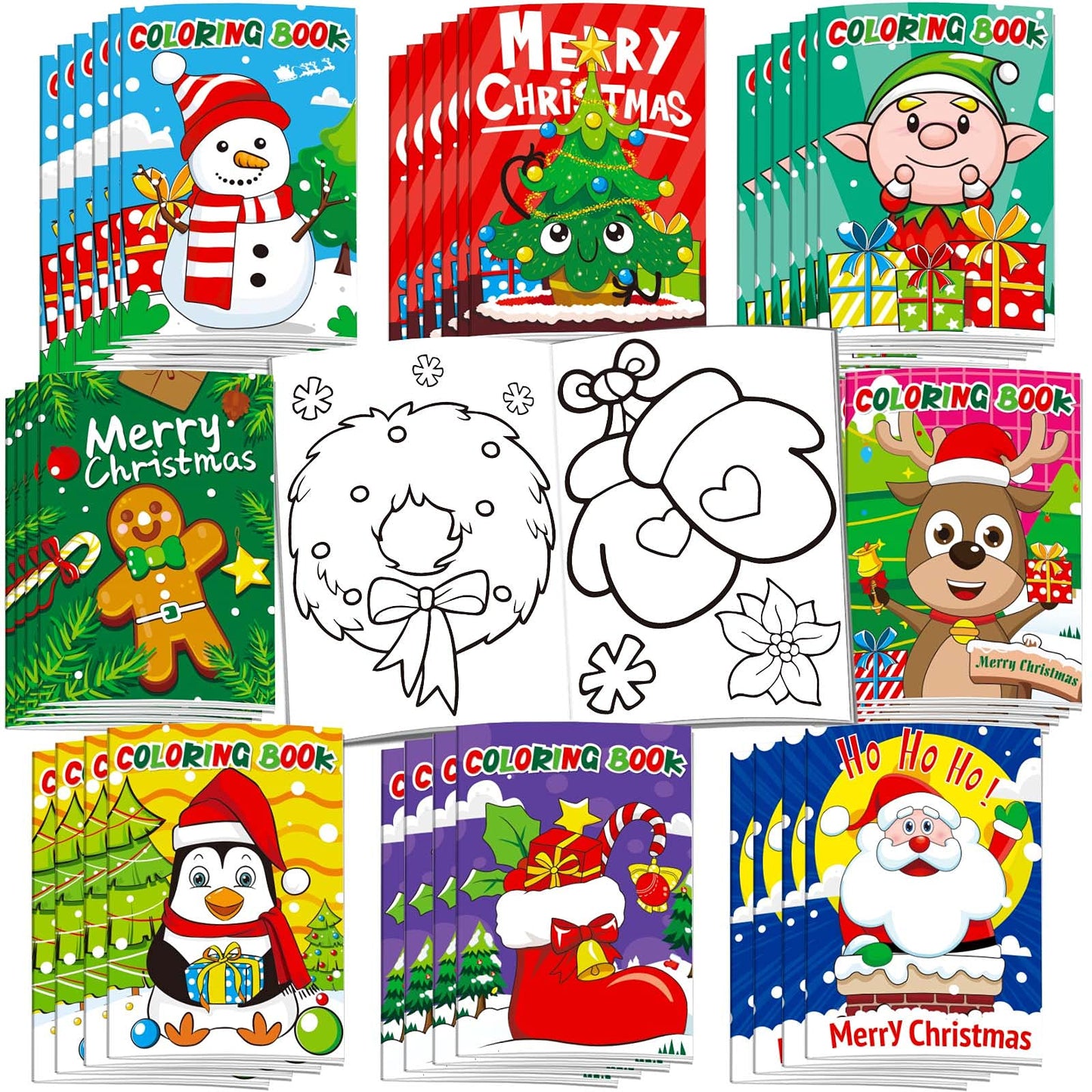 Omgouue 32-Piece Christmas Coloring Books for Kids – 5x7 Inch Holiday Coloring Set