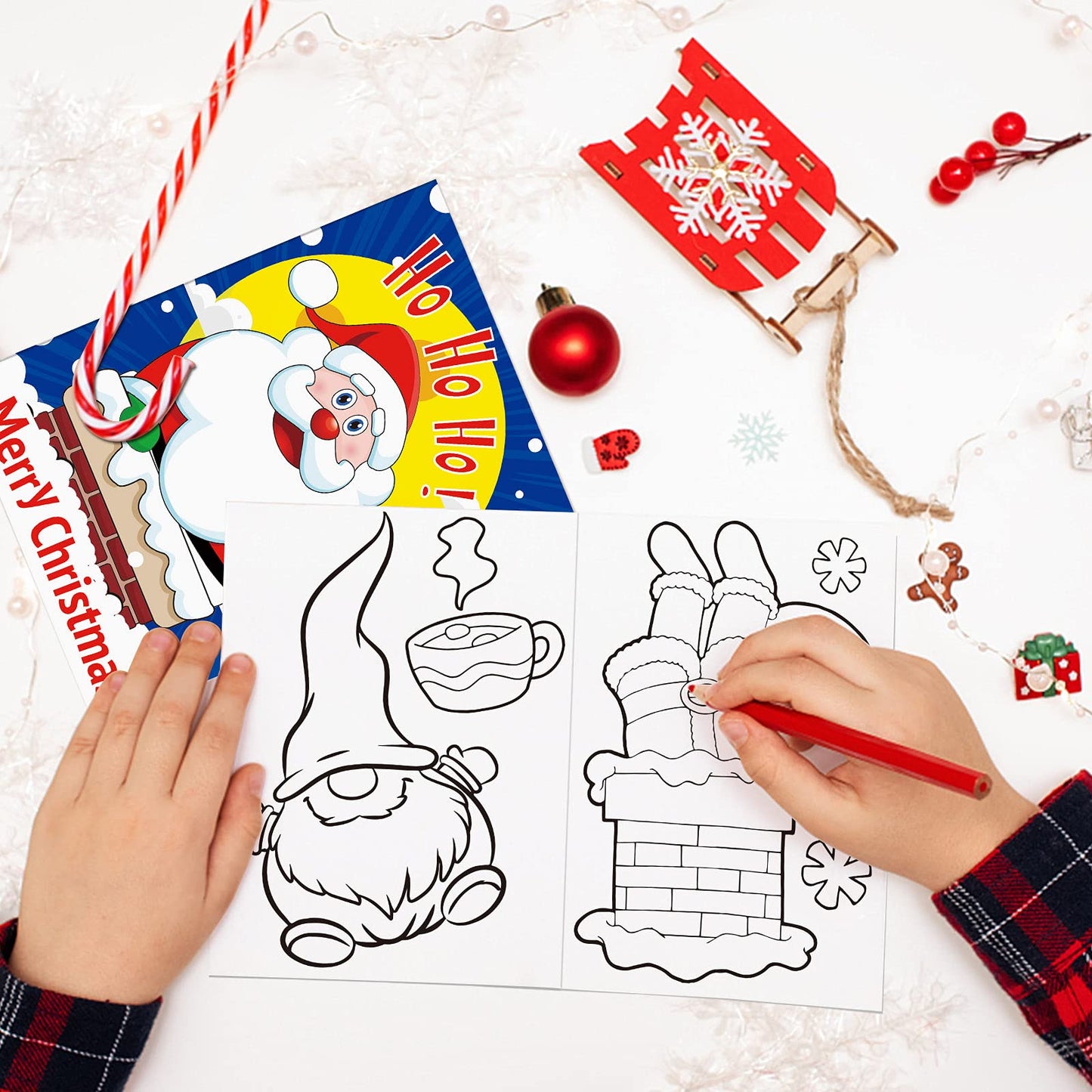 Omgouue 32-Piece Christmas Coloring Books for Kids – 5x7 Inch Holiday Coloring Set