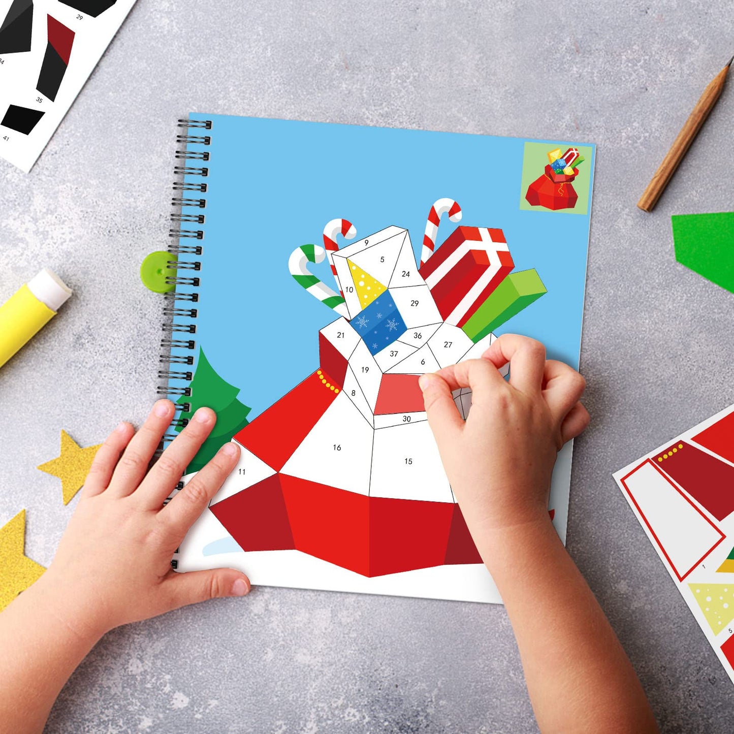 Omgouue 2-Pack Christmas Sticker Paint Books for Kids Ages 4-8 | Elf, Santa, Penguins & More