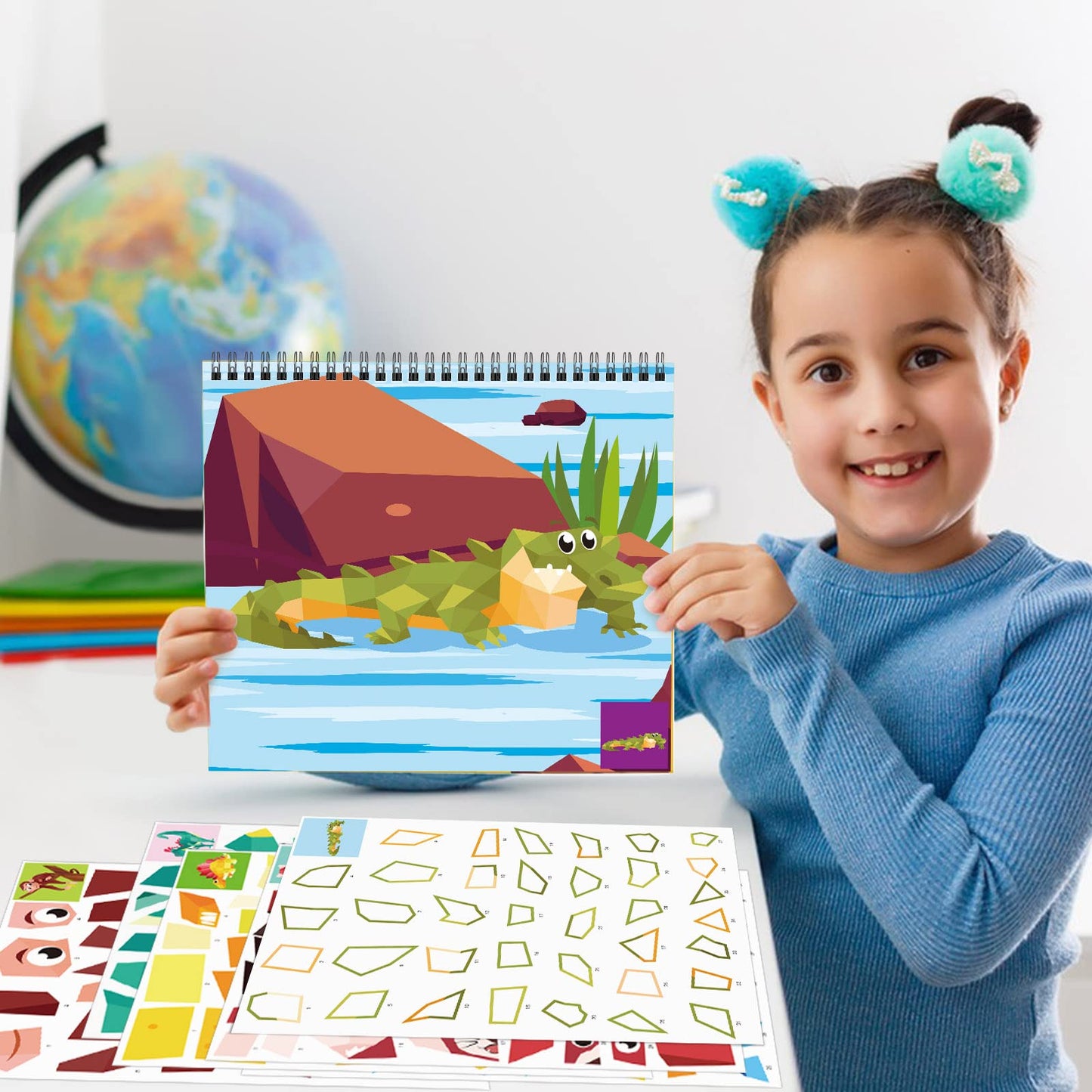 Omgouue 2-Pack Dinosaur Sticker Paint Books for Kids 3-8 | Travel Activity
