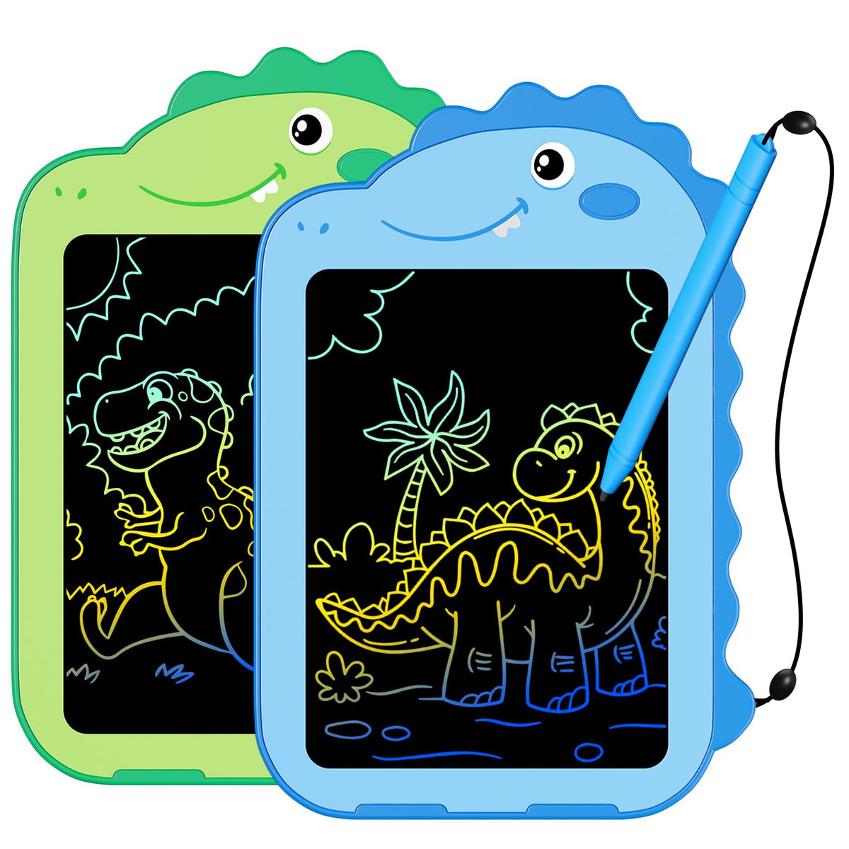 OMXDG 2 Pack LCD Writing Tablet for Kids – 6.5-Inch Dinosaur Doodle Boards
