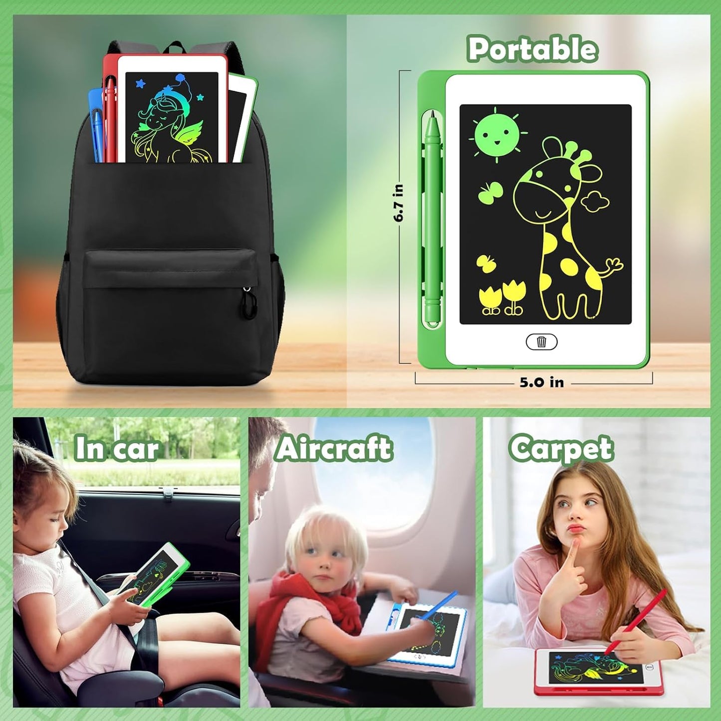 OMXDG 24-Pack LCD Writing Tablet for Kids – 6.5-Inch Colorful Doodle Board