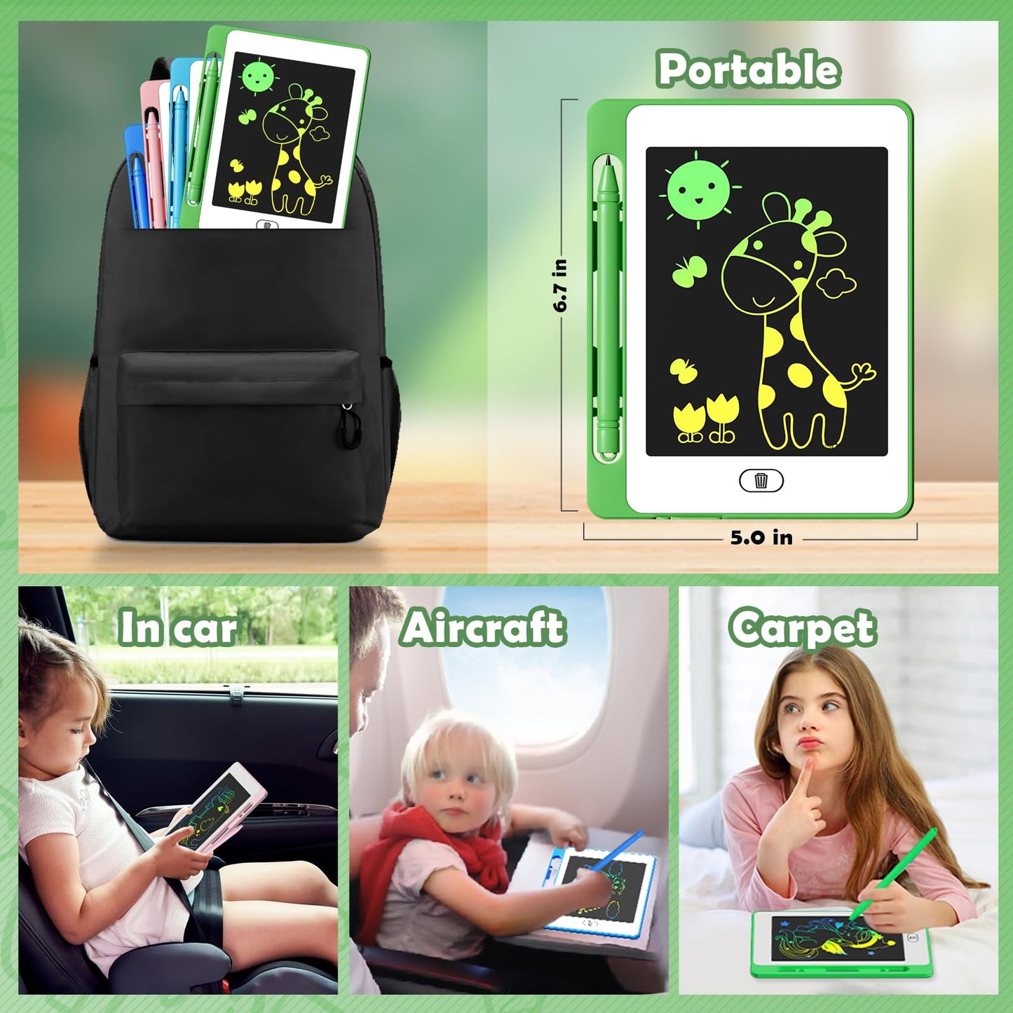 OMXDG 4-Pack LCD Writing Tablet for Kids – 6.5 Inch Colorful Doodle Boards