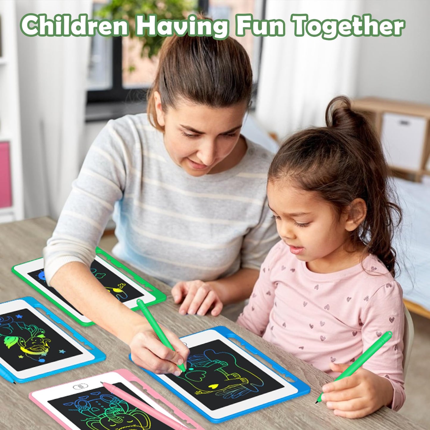 OMXDG 24-Pack LCD Writing Tablet for Kids – 6.5-Inch Colorful Doodle Board