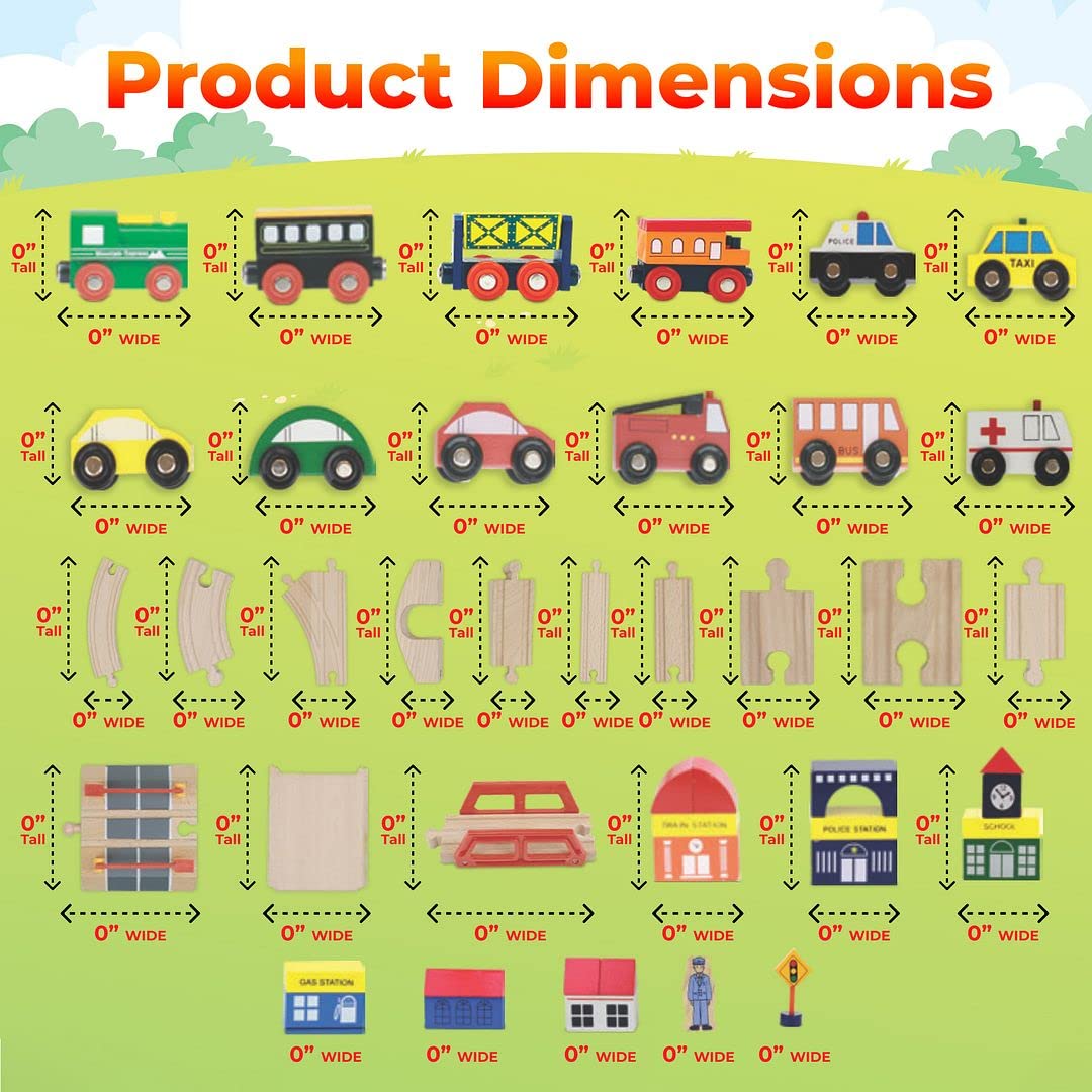 On Track USA Wooden Train Set – 100-Piece All-in-One Toy with Magnetic Trains & Tracks