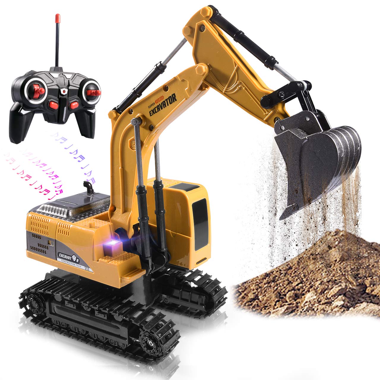 Onadrive Construction Excavator Toy - Remote-Control Digger for Kids (3-8)