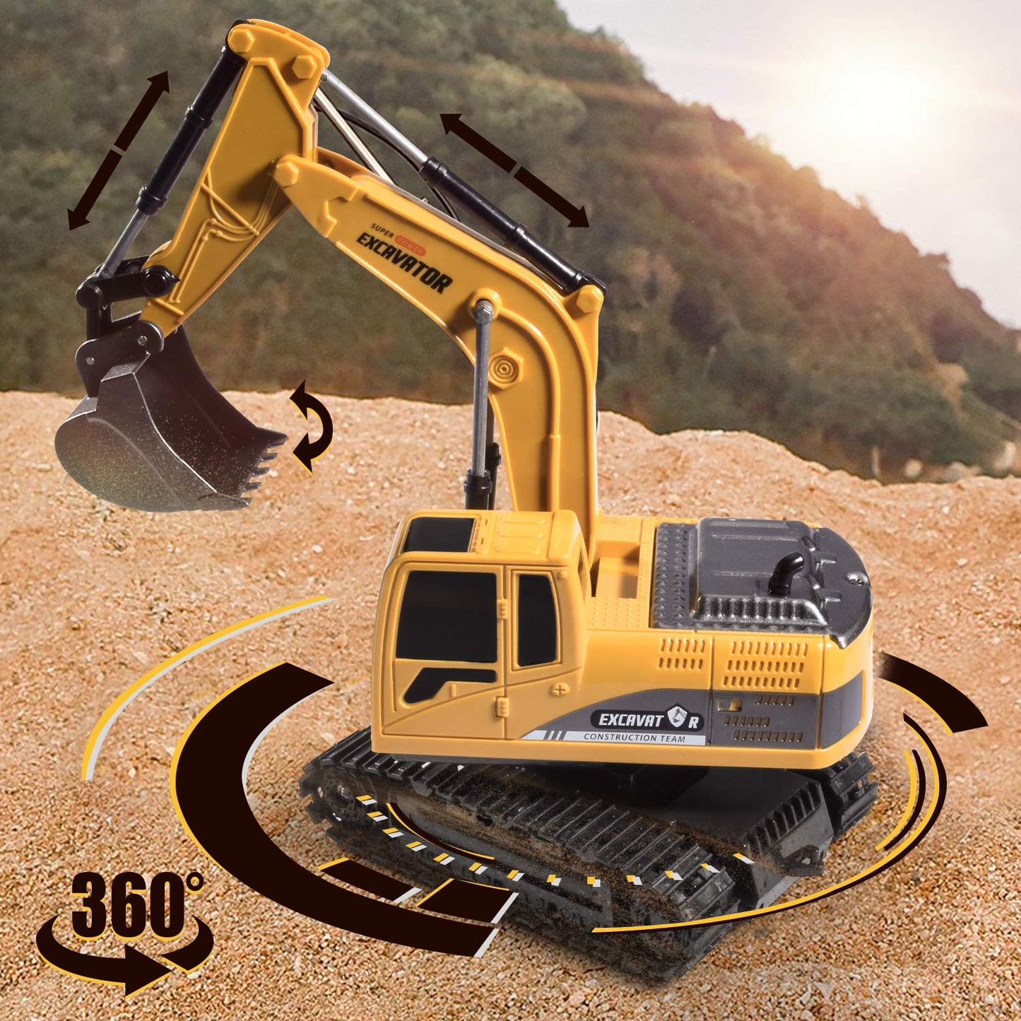 Onadrive Construction Excavator Toy - Remote-Control Digger for Kids (3-8)