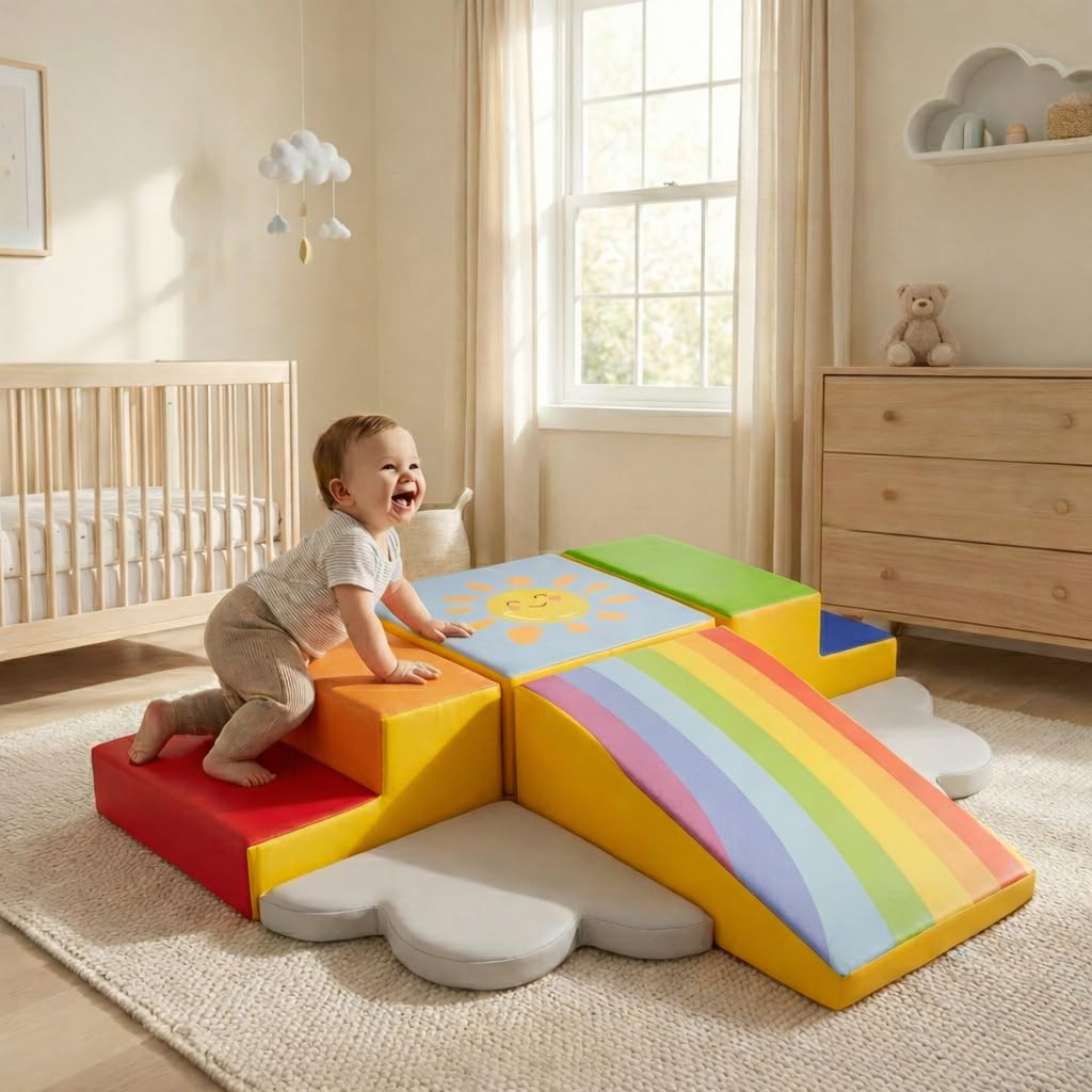 Once Upon a Cloud Foam Climbing Blocks — 6-Piece Indoor Toddler Toy Set for Ages 1–4