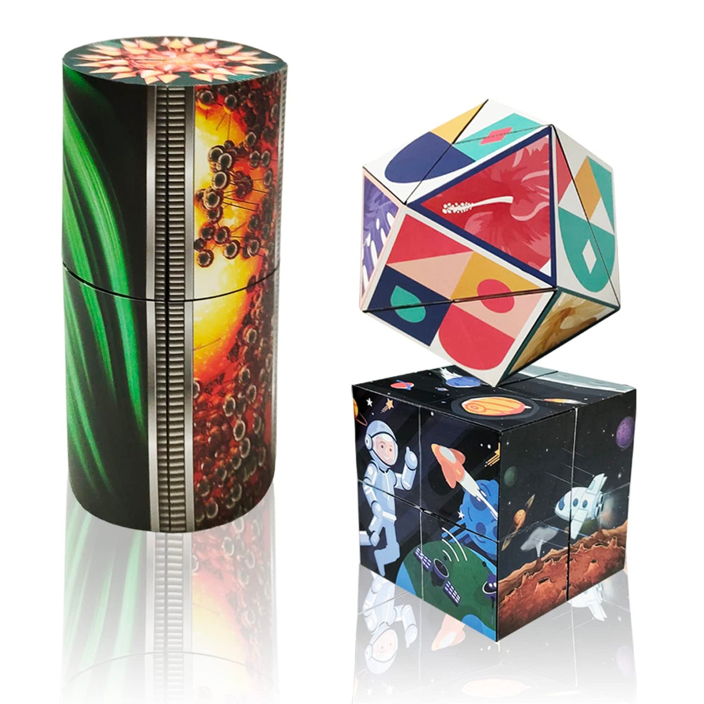 ONCOFAN 3D Flips Magic Cube Set – 3 Pack Infinity Cube Fidget Toys for Focus, Stress Relief & Fun