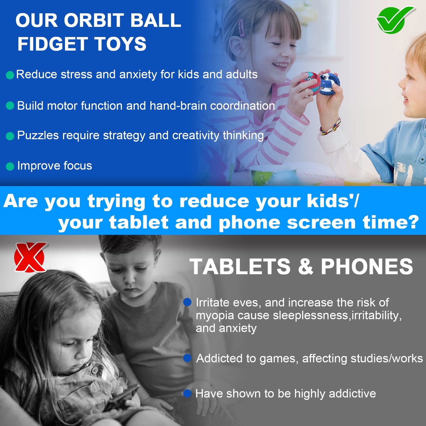 ONCOFAN Orbit Ball Fidget Toy – Colorful Infinity Cube for Focus, Stress Relief & Sensory Play