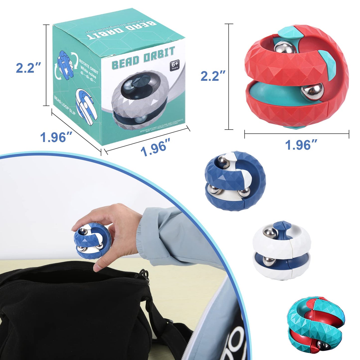 ONCOFAN Orbit Ball Fidget Toy – Colorful Infinity Cube for Focus, Stress Relief & Sensory Play