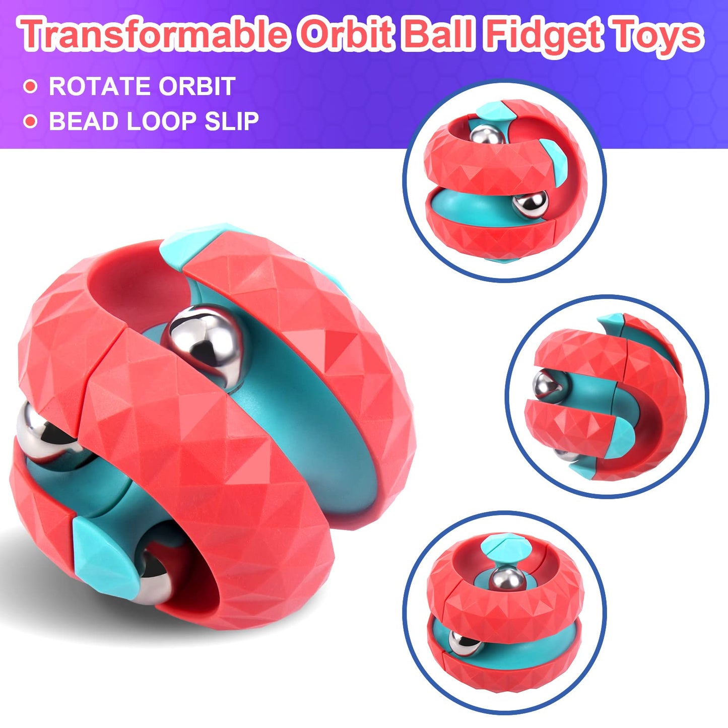 ONCOFAN Orbit Ball Fidget Toy – Colorful Infinity Cube for Focus, Stress Relief & Sensory Play
