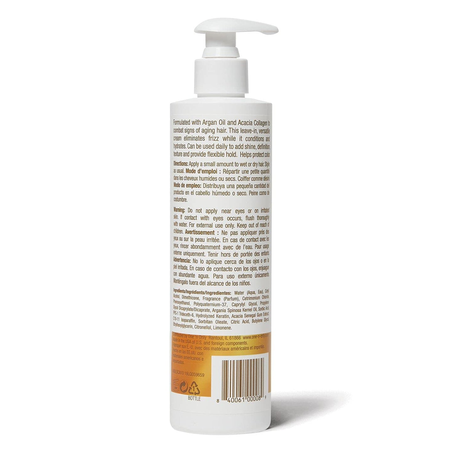 One 'n Only Smoothing Styling Hair Cream 9.8 oz – 2 Pack | Frizz Control & Shine