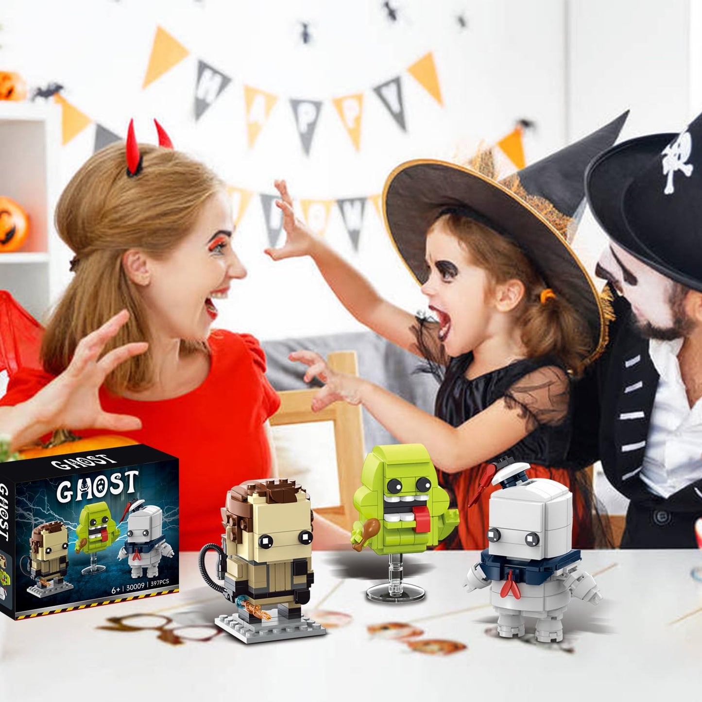 onederbkk Halloween Ghost Action Figure Building Set – LEGO Compatible for Adults | Holiday Decor & Gift