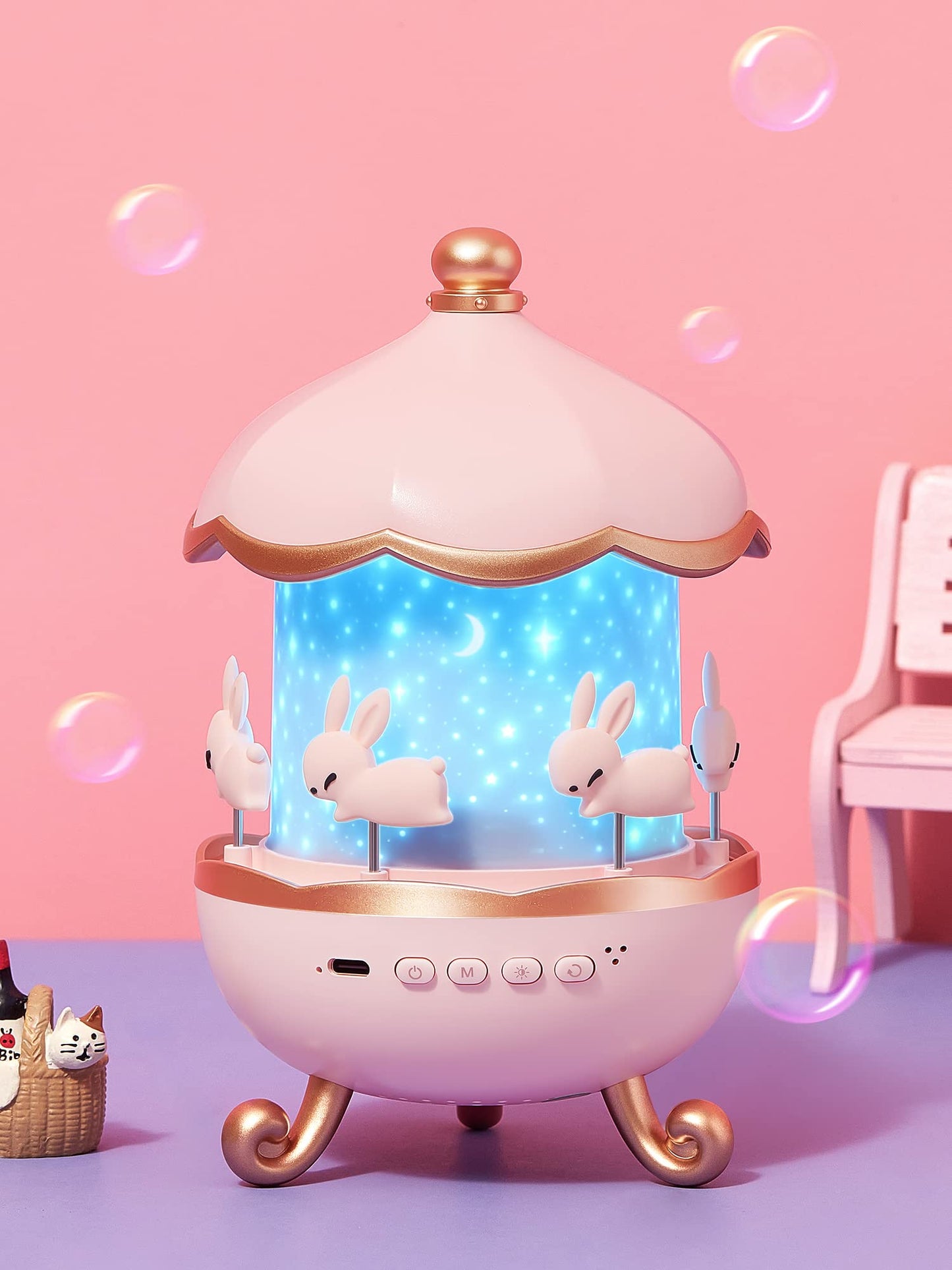 One Fire Princess Night Light Projector for Kids | 315 Colors, 15 Songs, 15 Films, 360° Rotation, Remote