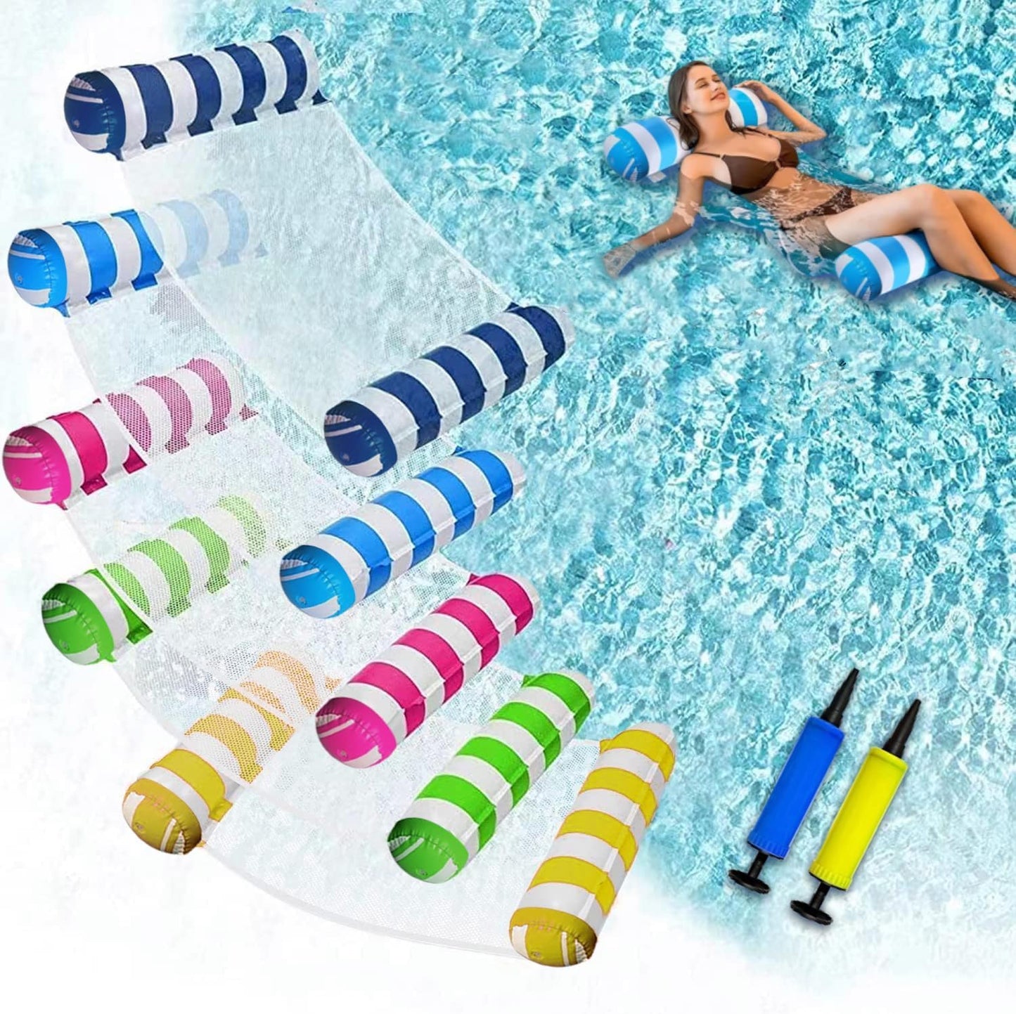 Oneirion JUXIAO 5-Pack XL Pool Floats – 4-in-1 Hammock, Saddle, Lounge Chair & Drifter | Non-Stick PVC