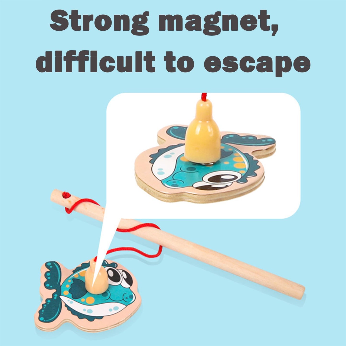 ONEST 34-Piece Magnetic Wooden Fishing Game for Kids – Preschool & Kindergarten Toy