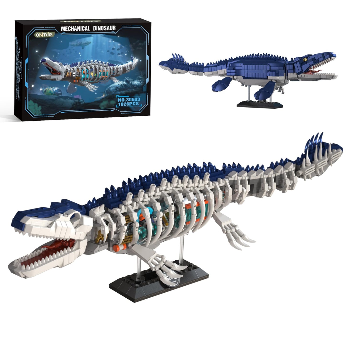 ONITUOFO Mechanical Dinosaur Building Set – 1026 Pieces | Jurassic Ocean Collection