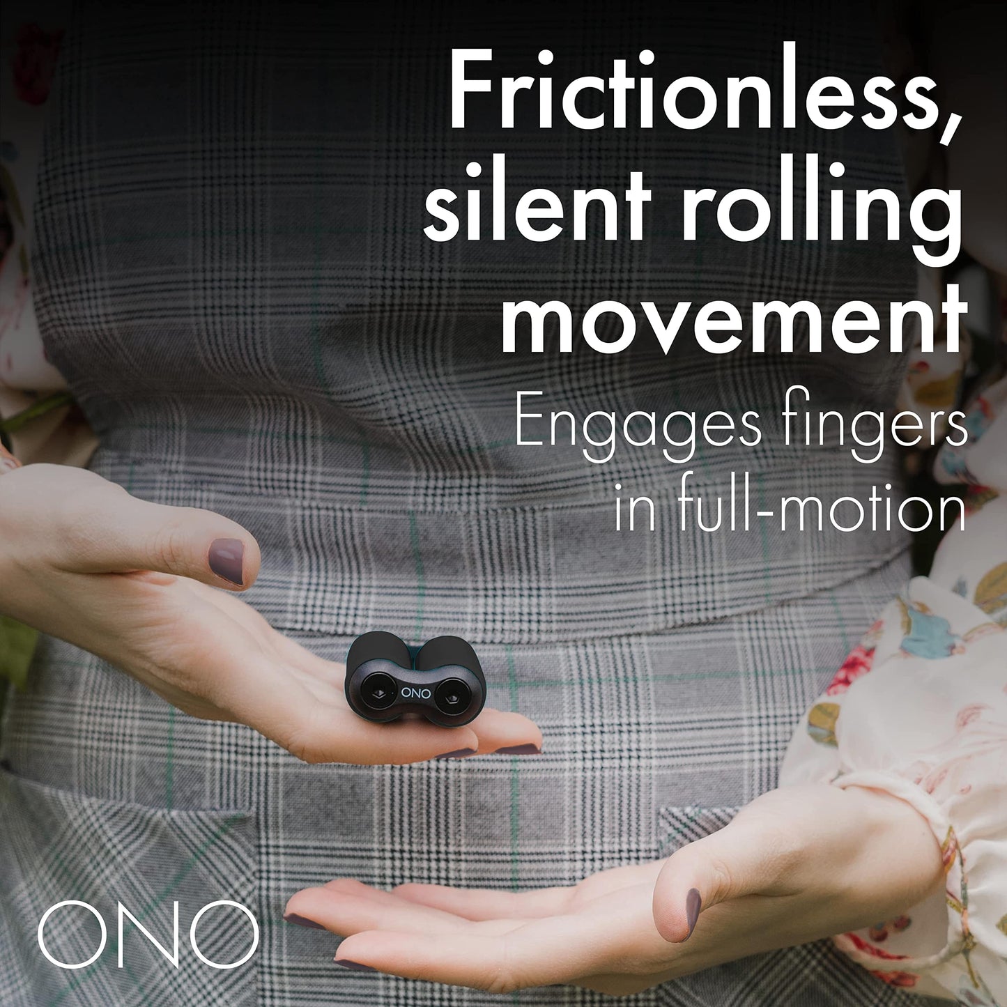 ONO Roller Jr - Silent Handheld Fidget Toy for Small Hands (Black, ABS Plastic)