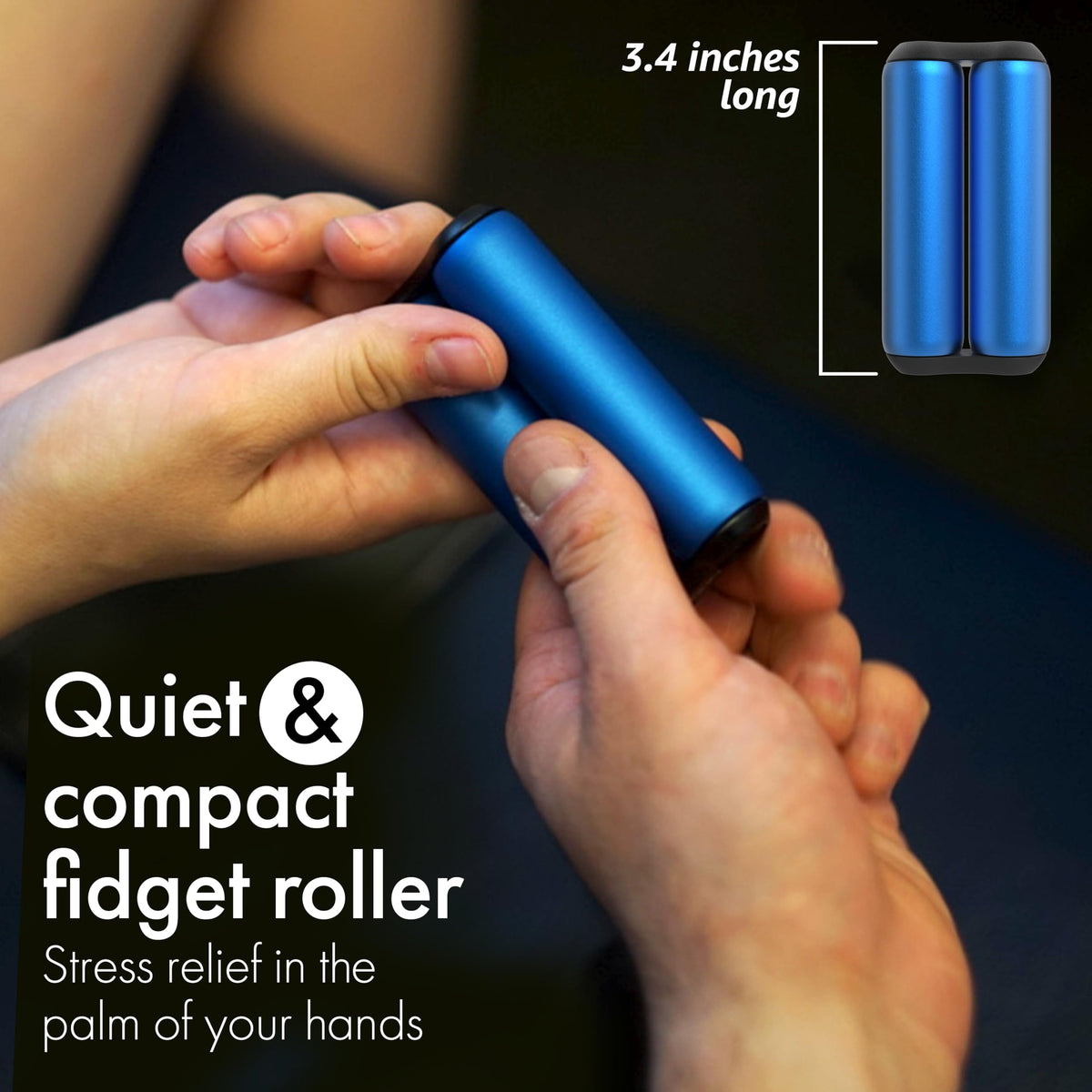 ONO Roller - Handheld Fidget Toy for Adults | Stress Relief, Focus & Clarity | Sapphire Aluminum