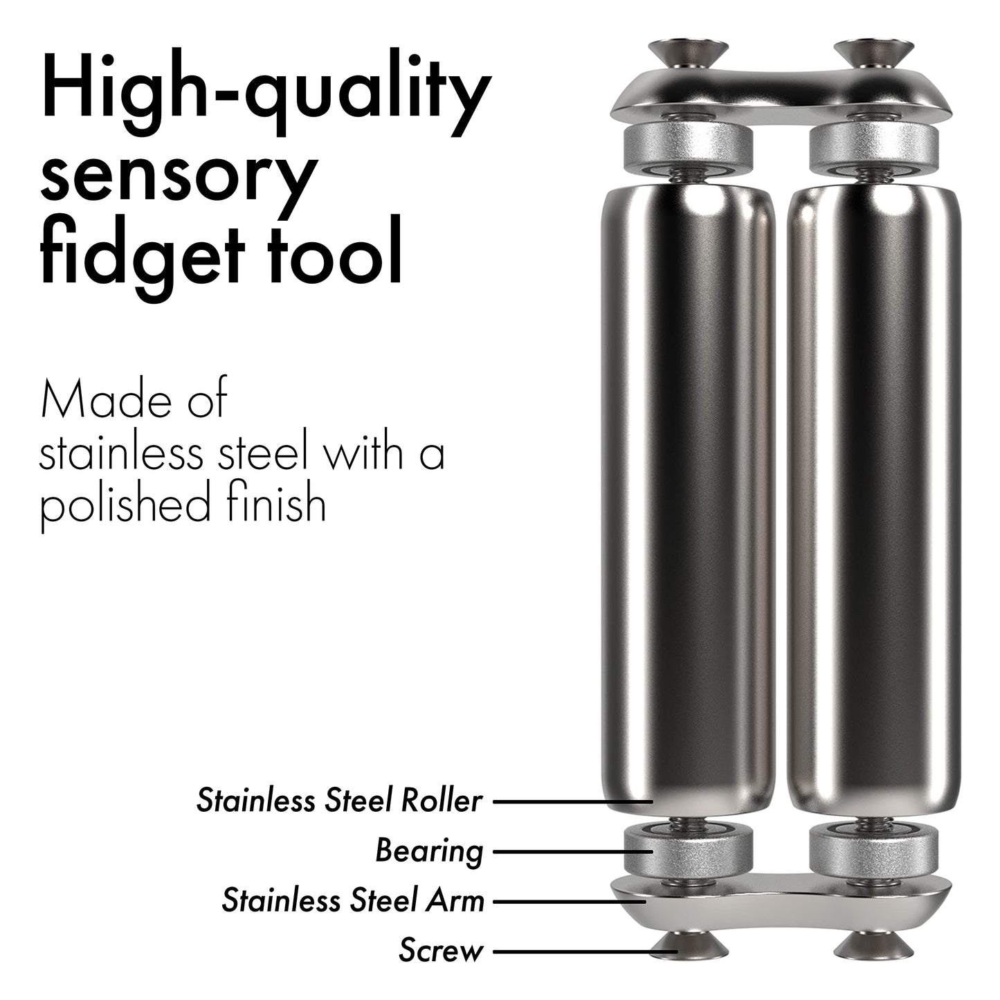 ONO Roller | Stainless Steel Handheld Fidget Toy for Adults – Stress Relief, Focus & Clarity | Compact, Portable