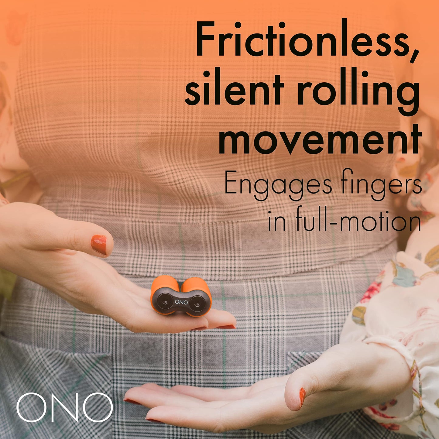 ONO Roller Jr. – Handheld Fidget Toy (Orange, Junior Size) for Silent Stress Relief and Focus