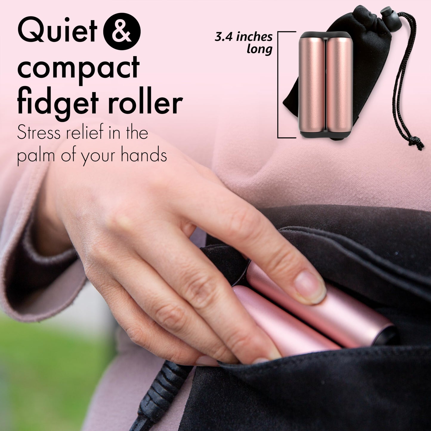 ONO Roller – Handheld Fidget Toy for Adults | Focus & Calm (Rose Gold)