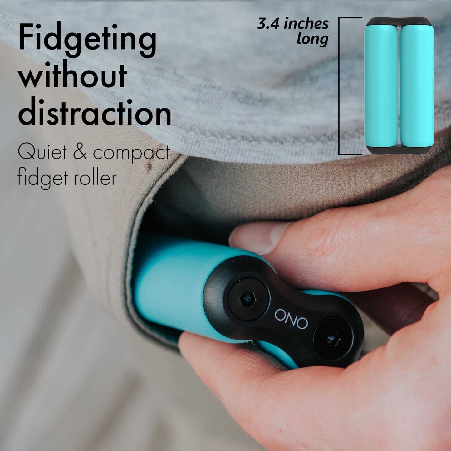 ONO Roller - Handheld Fidget Toy for Adults | Stress Relief, Focus, Teal