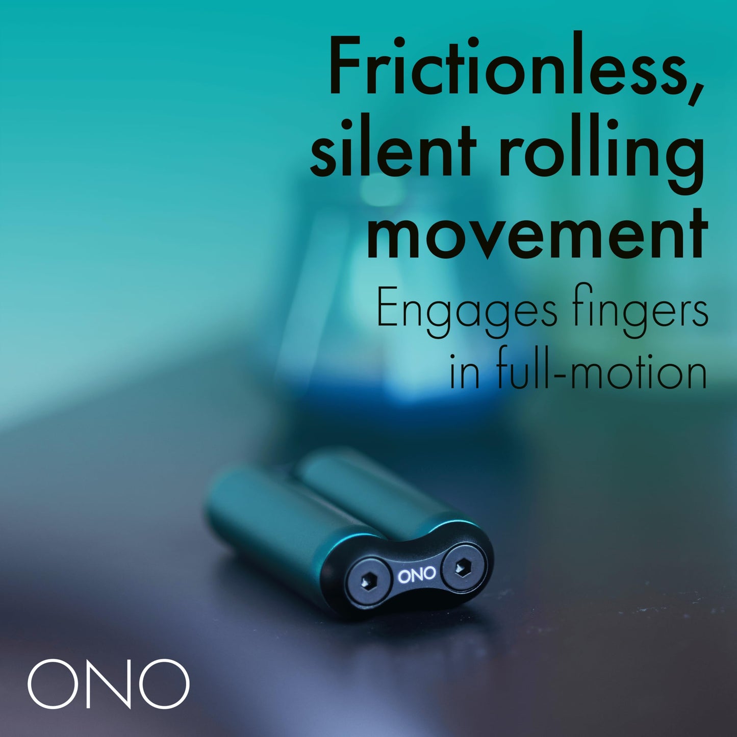 ONO Roller | Compact Aluminum Fidget Toy for Adults — Stress Relief, Focus, and Calm (Teal, Junior Size)