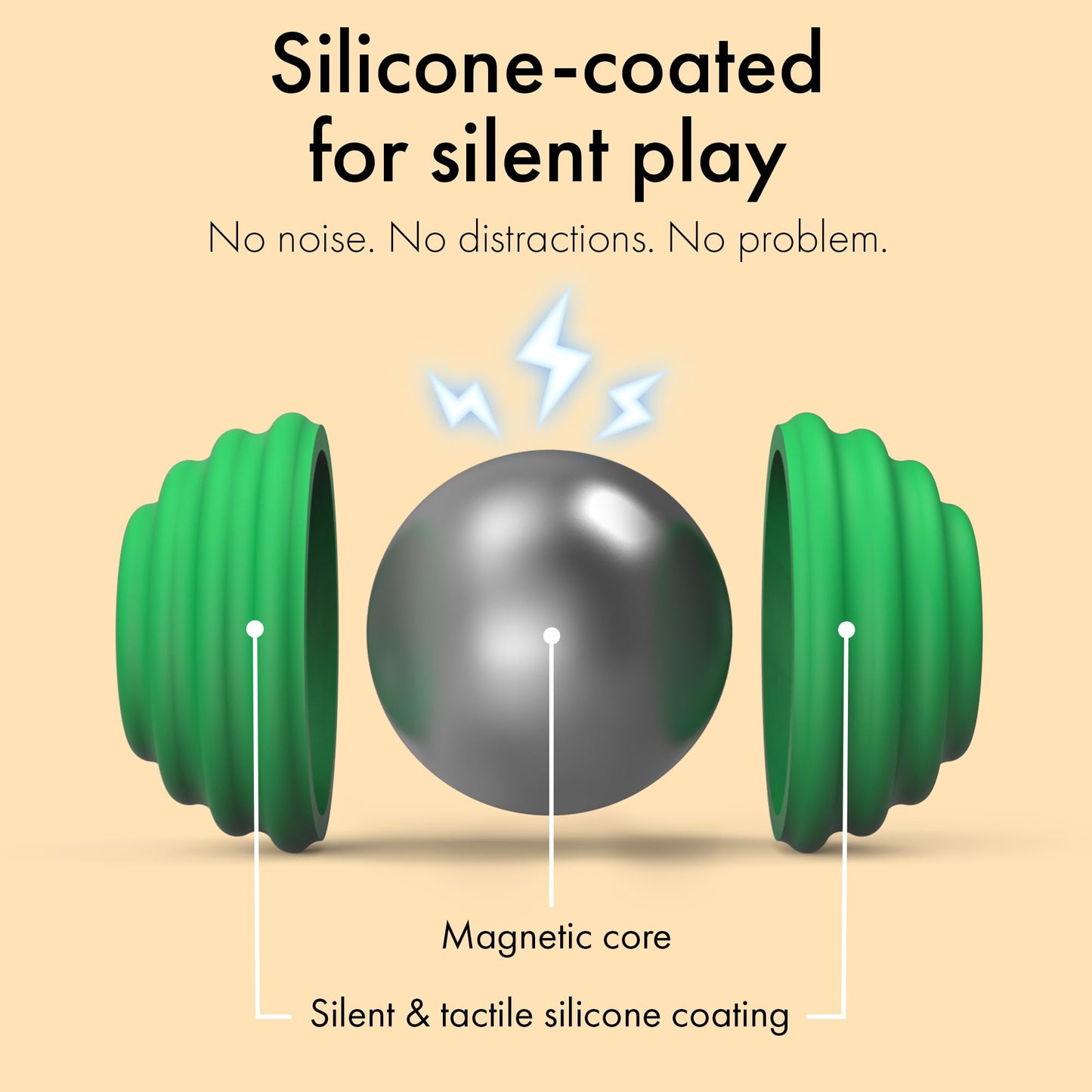 ONO Signets – Emerald Silicone Magnetic Fidget Balls (Set of 8)