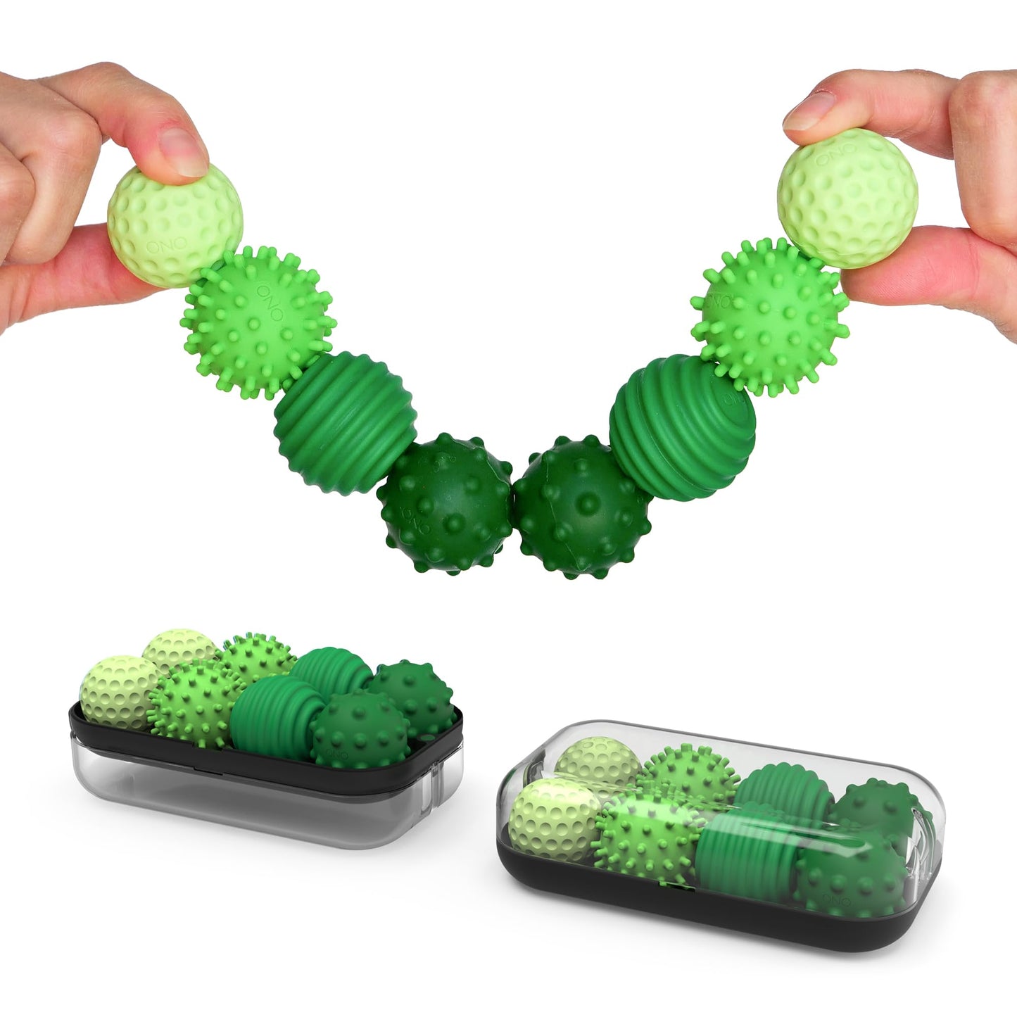 ONO Signets – Emerald Silicone Magnetic Fidget Balls (Set of 8)