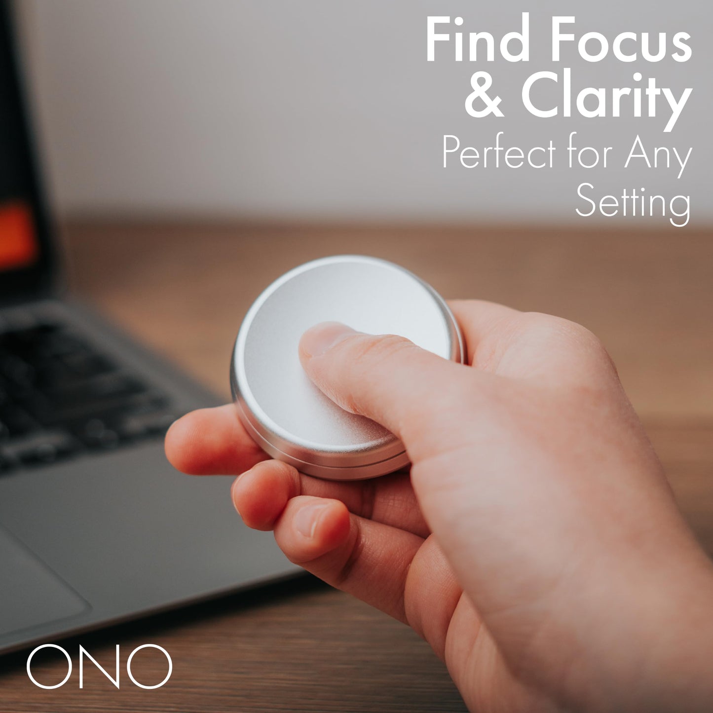 ONO Slider - Handheld Fidget Toy for Adults | Stress Relief, Focus, Portable (Grey Aluminum)