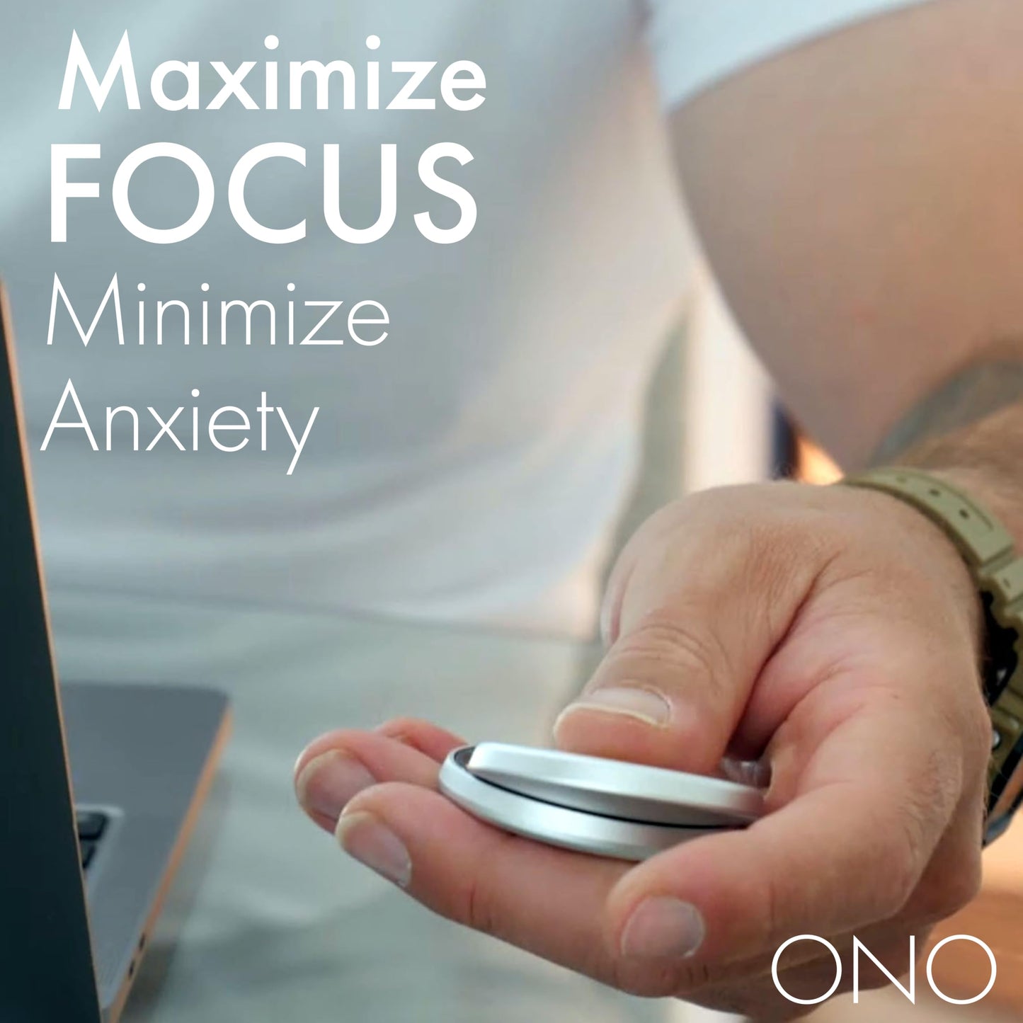 ONO Slider - Handheld Fidget Toy for Adults | Stress Relief, Focus, Portable (Grey Aluminum)