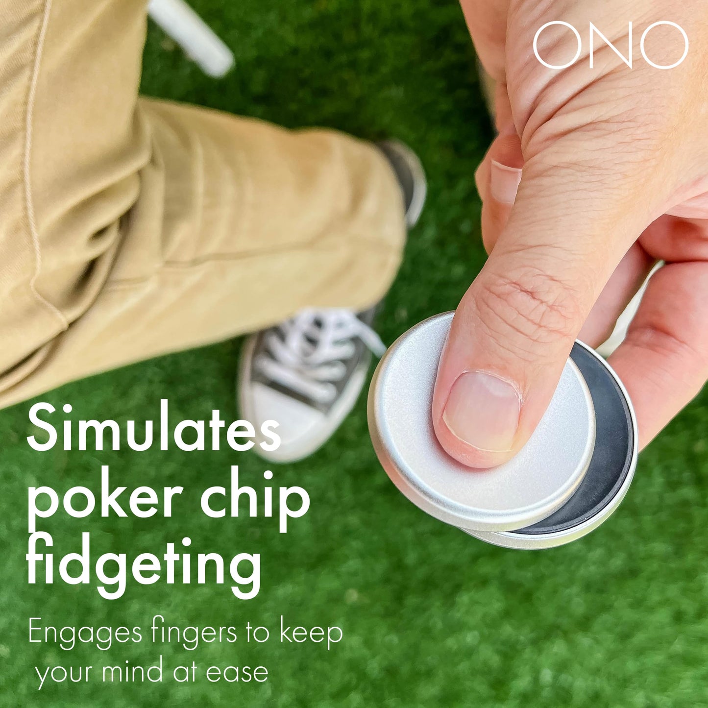 ONO Slider - Handheld Fidget Toy for Adults | Stress Relief, Focus, Portable (Grey Aluminum)