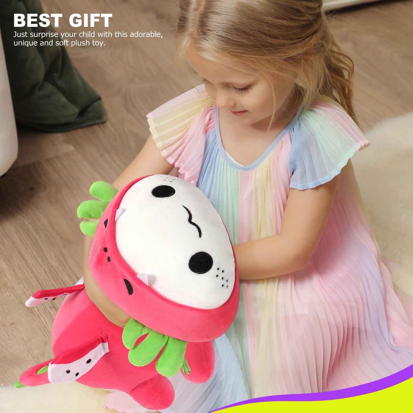 Onsoyours Axolotl Dragon Fruit Plush Pillow - 13in Soft Cute Plush Toy