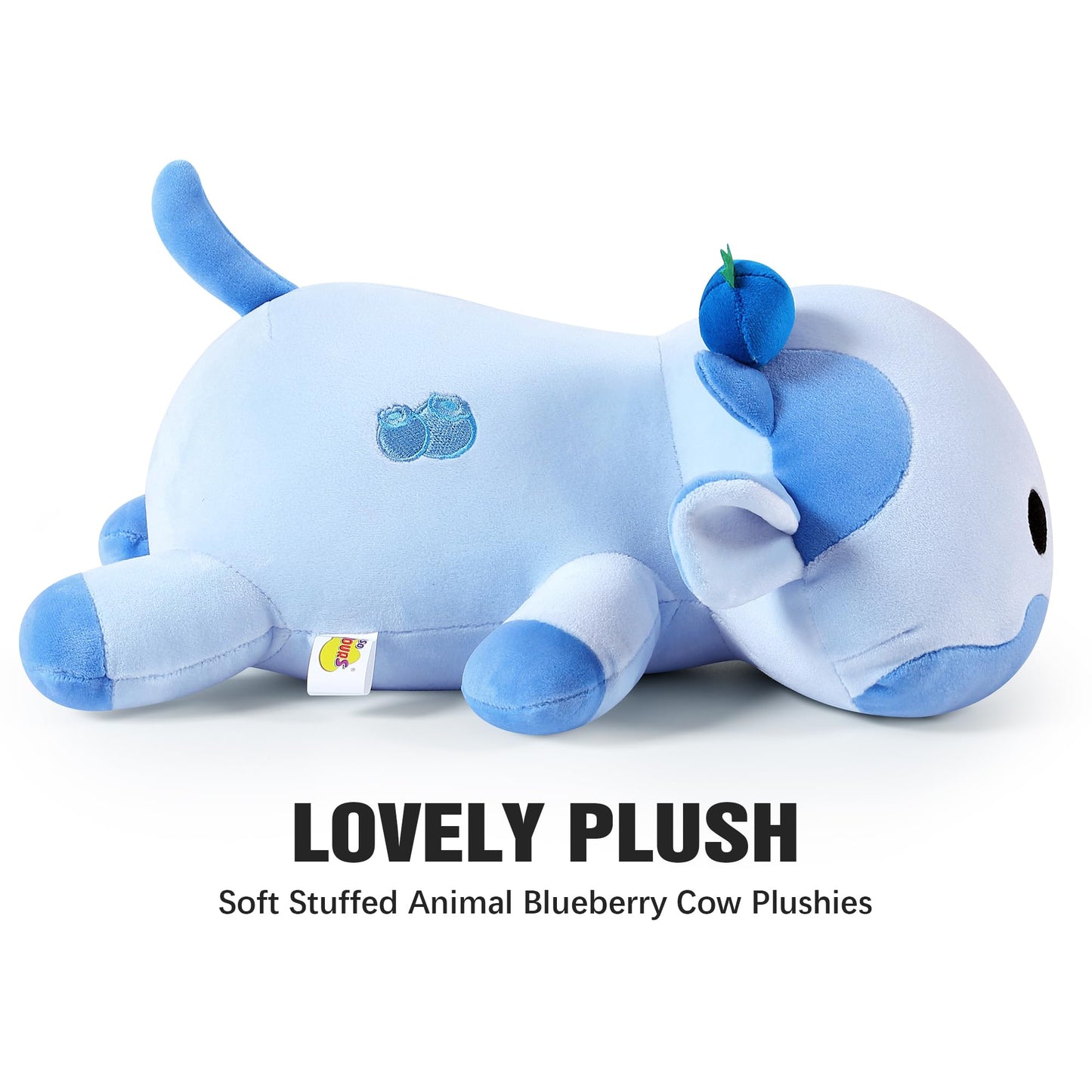 Onsoyours Blueberry Cow Plushie – 12" Soft Plush Pillow for Kids