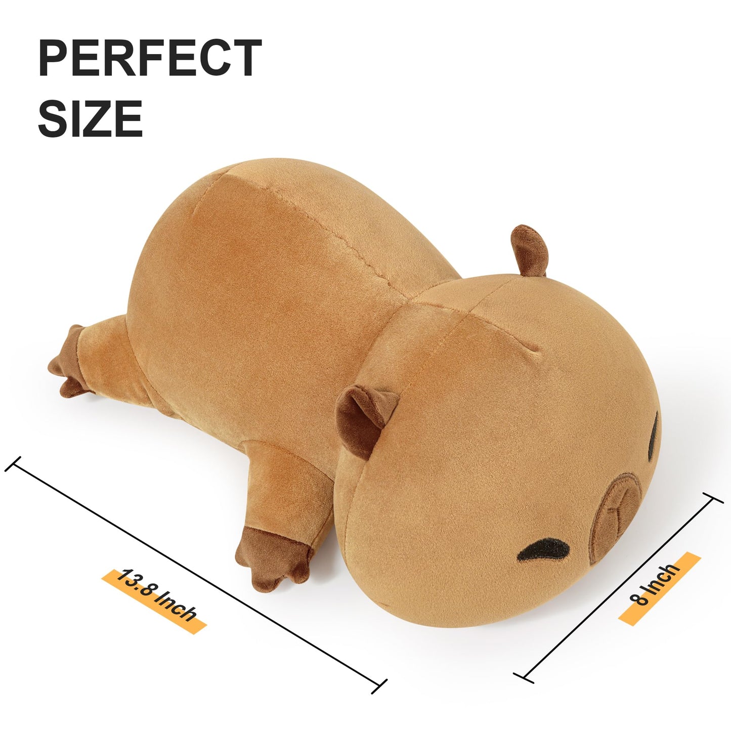 Onsoyours 13.8-Inch Weighted Capybara Plush – 1.8 lb Soft Stuffed Animal
