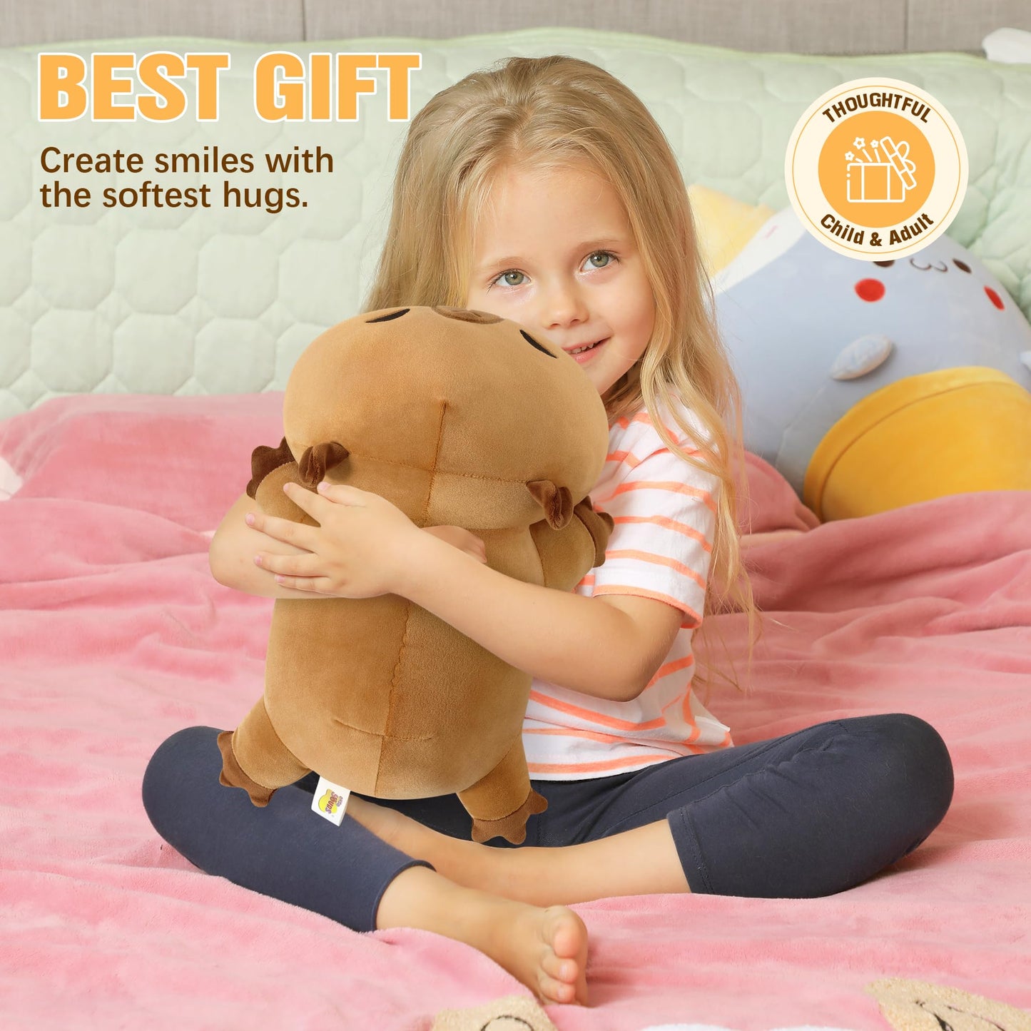 Onsoyours 13.8-Inch Weighted Capybara Plush – 1.8 lb Soft Stuffed Animal