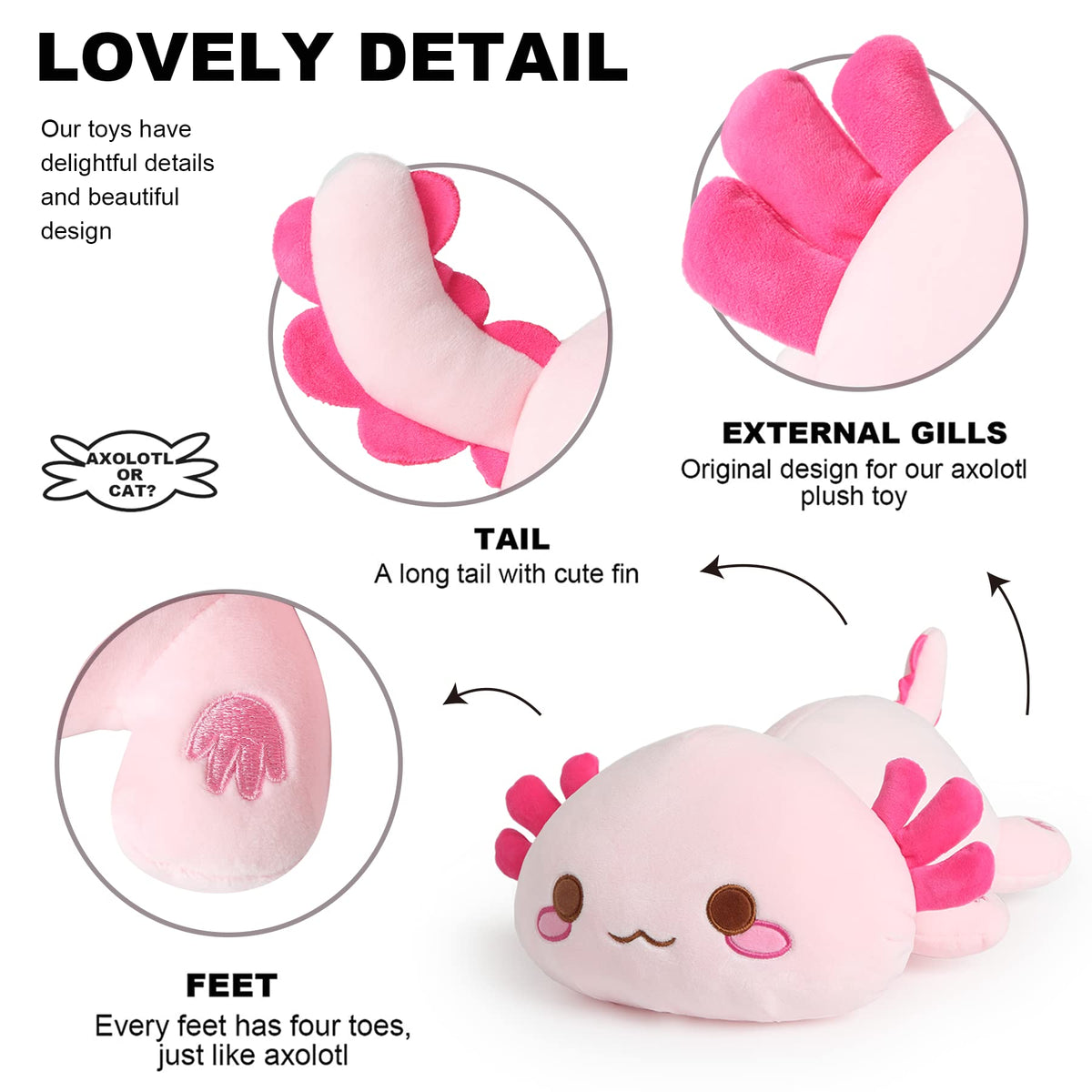 Onsoyours Cute Axolotl Plush - 13" Soft Kawaii Plush Pillow for Kids