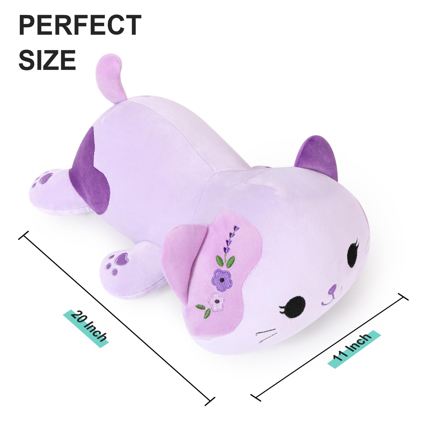 Onsoyours Lavender Cat Plush 20 Inch – Soft Non-Toxic Kawaii Kitty Gift