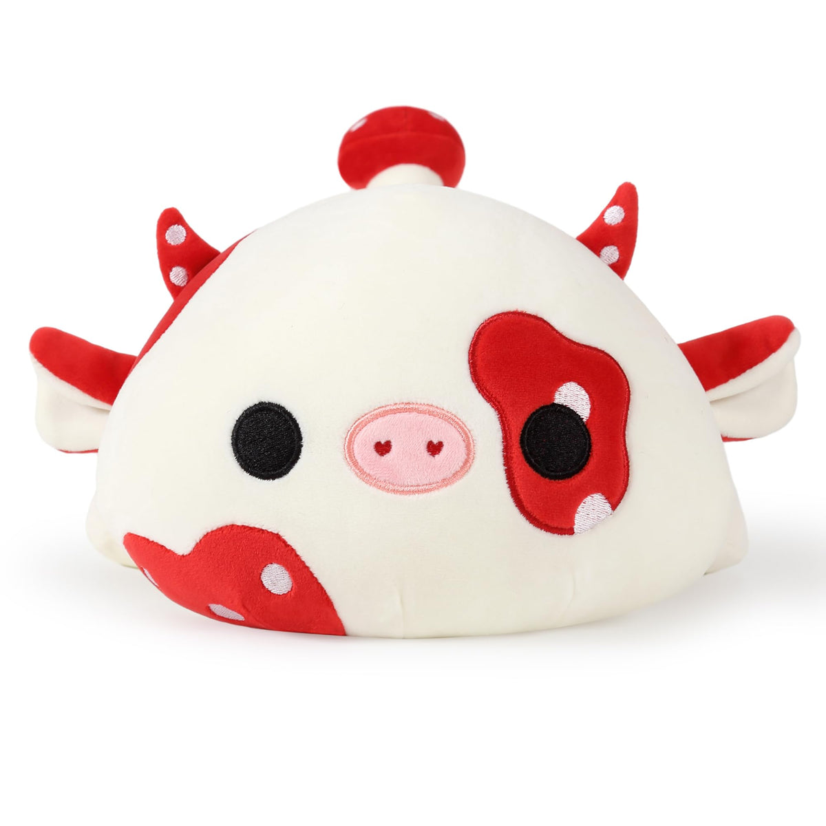 Onsoyours Cute Cow Plushie - 12in Soft Mushroom Love Cow Plush Pillow for Kids