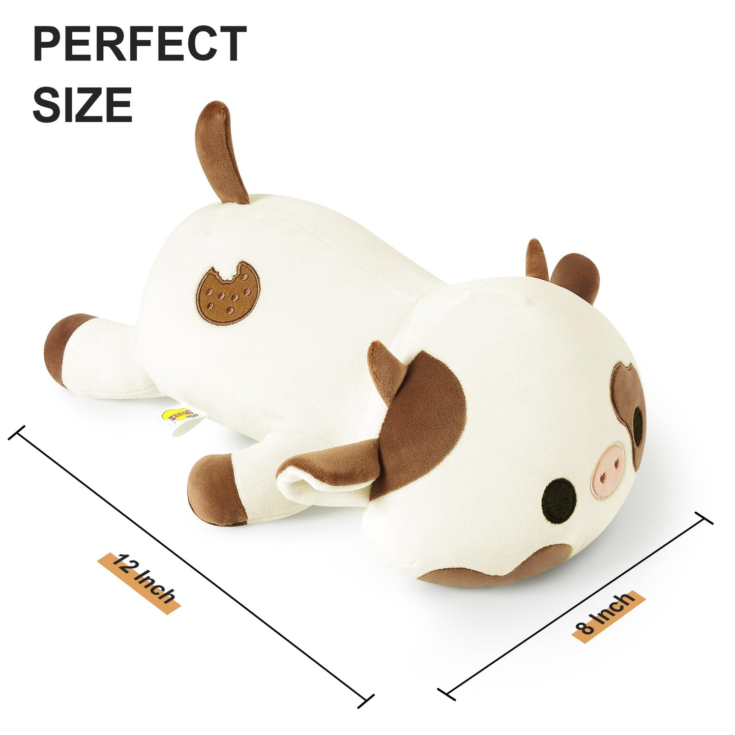 Onsoyours Cute Cow Plushie - 12-Inch Cookies Cow Squishy Plush Toy Pillow
