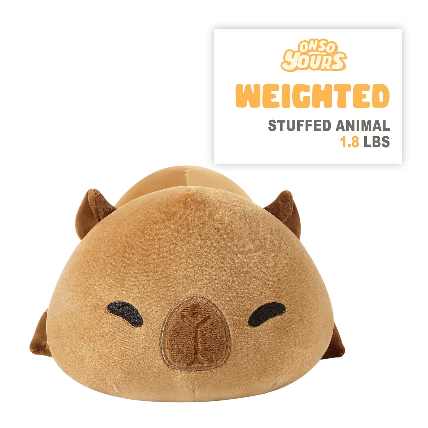 Onsoyours 13.8-Inch Weighted Capybara Plush – 1.8 lb Soft Stuffed Animal