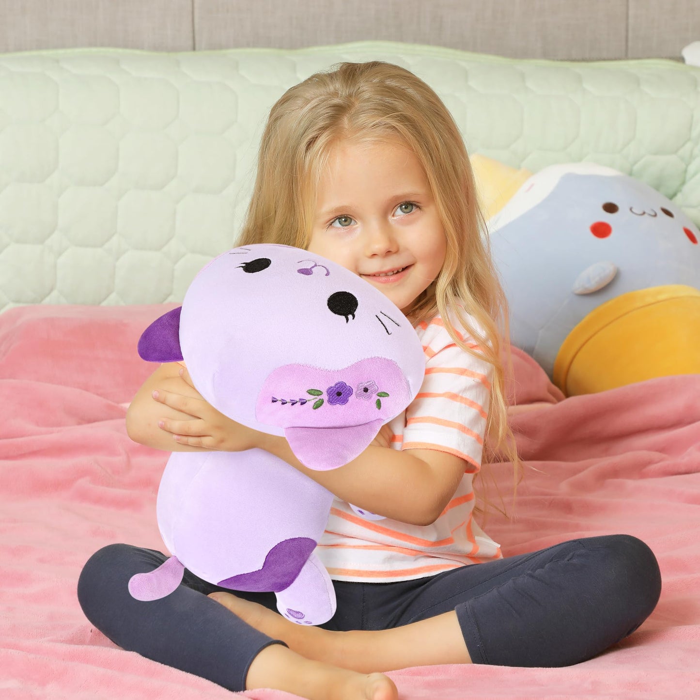 Onsoyours Original Lavender Cat Plush 13-Inch – Soft Kawaii Kitty Pillow Gift