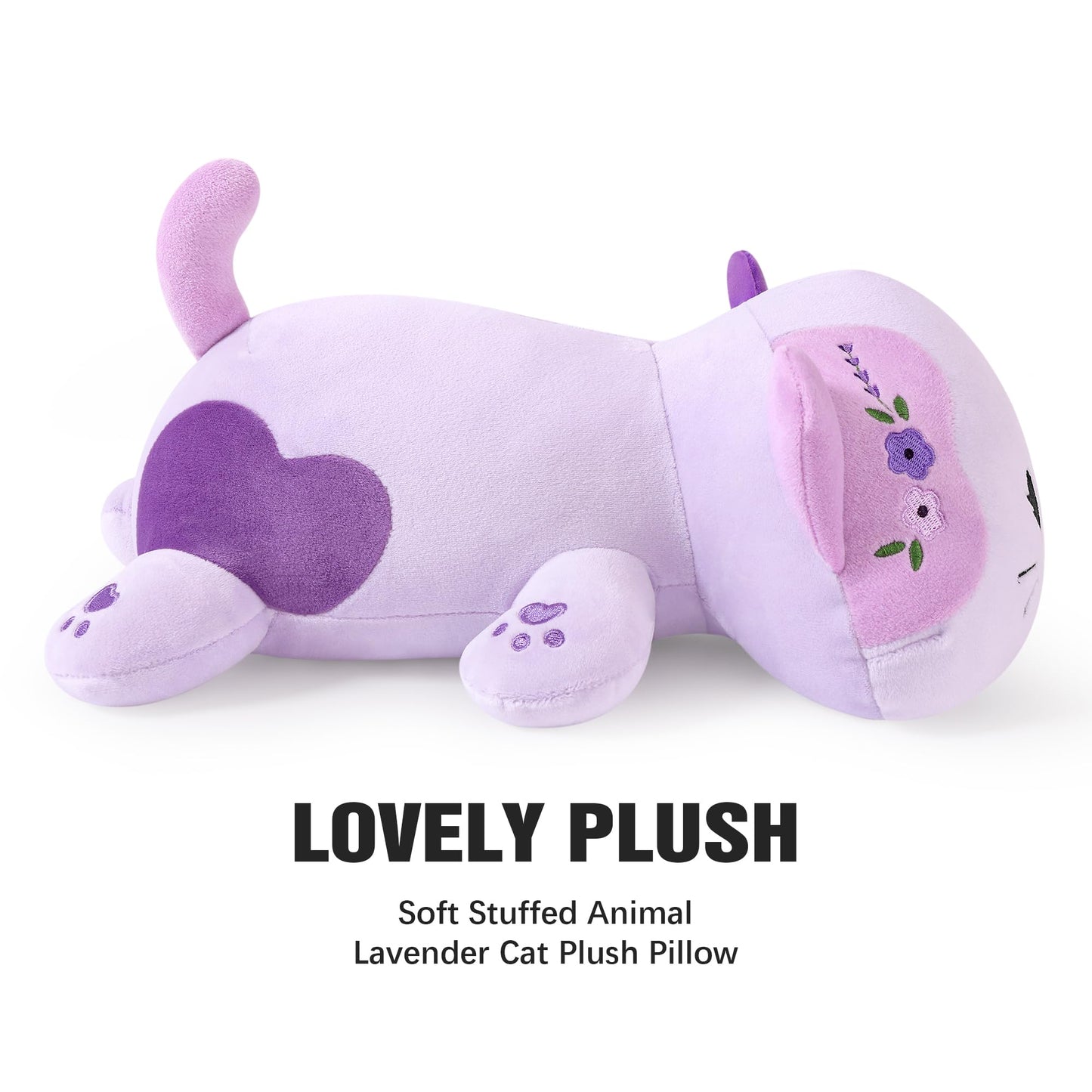 Onsoyours Original Lavender Cat Plush 13-Inch – Soft Kawaii Kitty Pillow Gift