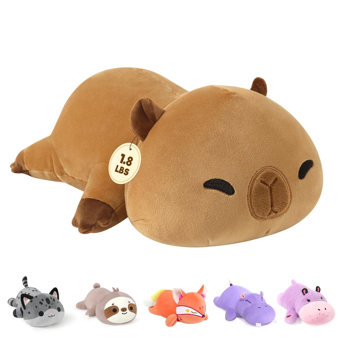 Onsoyours 13.8-Inch Weighted Capybara Plush – 1.8 lb Soft Stuffed Animal