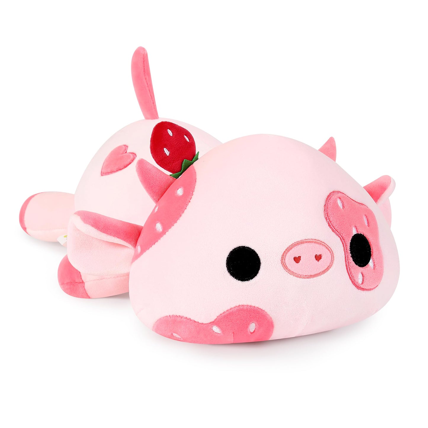 Onsoyours Cute Cow Plushie 12in – Strawberry Love Plush Toy for Kids